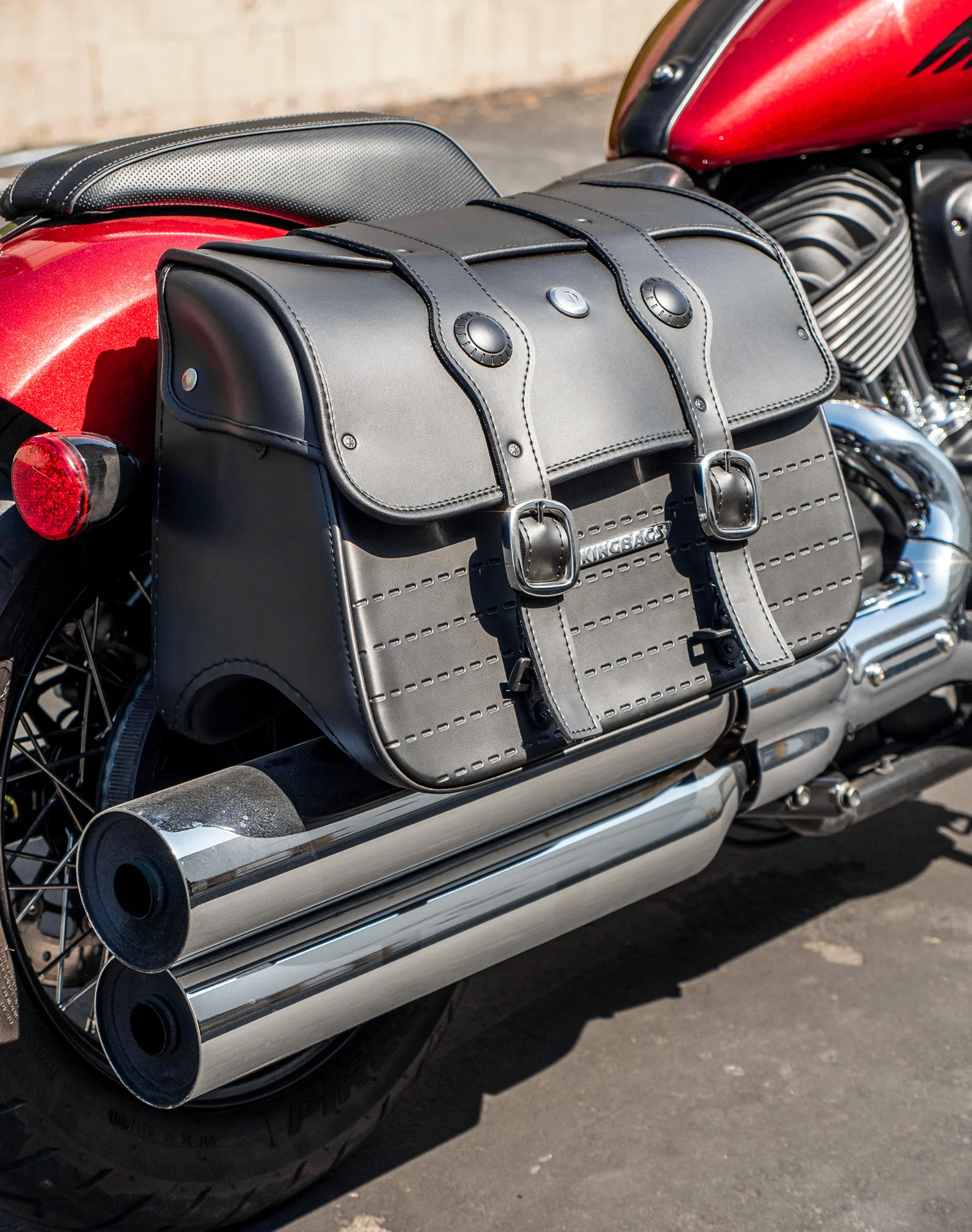 34L - ArrowHead Large Indian Chief Dark Horse Motorcycle Saddlebags - Image 5