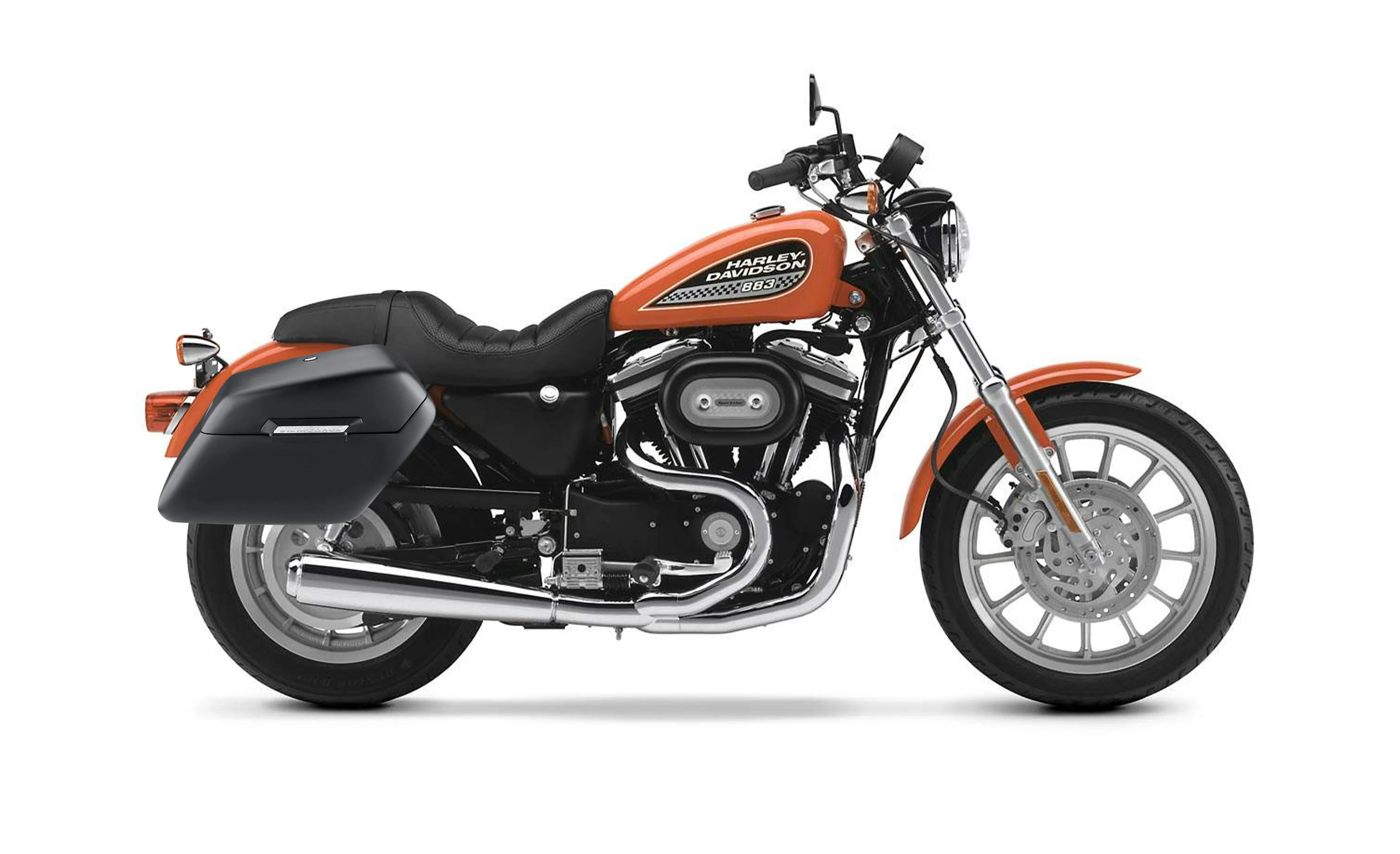 38L - Baldur XL Shock Cut-Out Harley Sportster 883 Low XL883L Matte Hard Saddlebags - Image 2