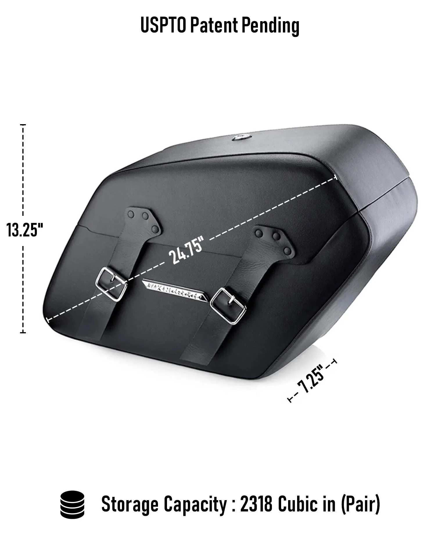 38L - Baldur XL Shock Cutout Honda Shadow 1100 ACE Leather Wrapped Hard Saddlebags - Image 3