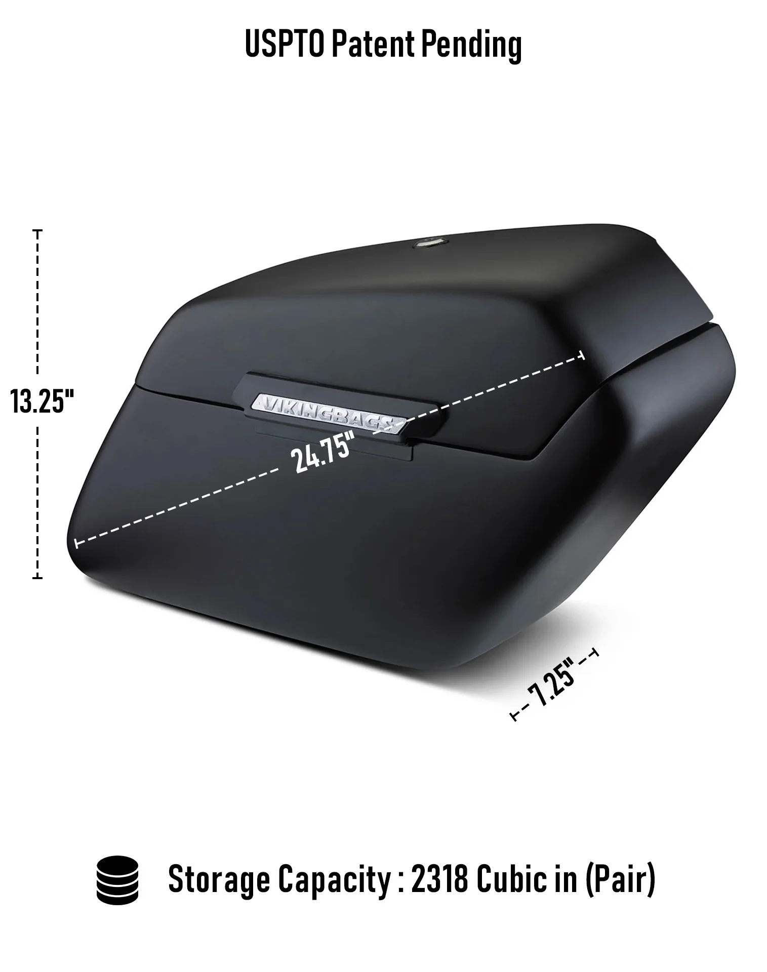 38L - Baldur XL Shock Cut-Out Kawasaki Vulcan 1600 Classic VN1600 Matte Hard Saddlebags - Image 3
