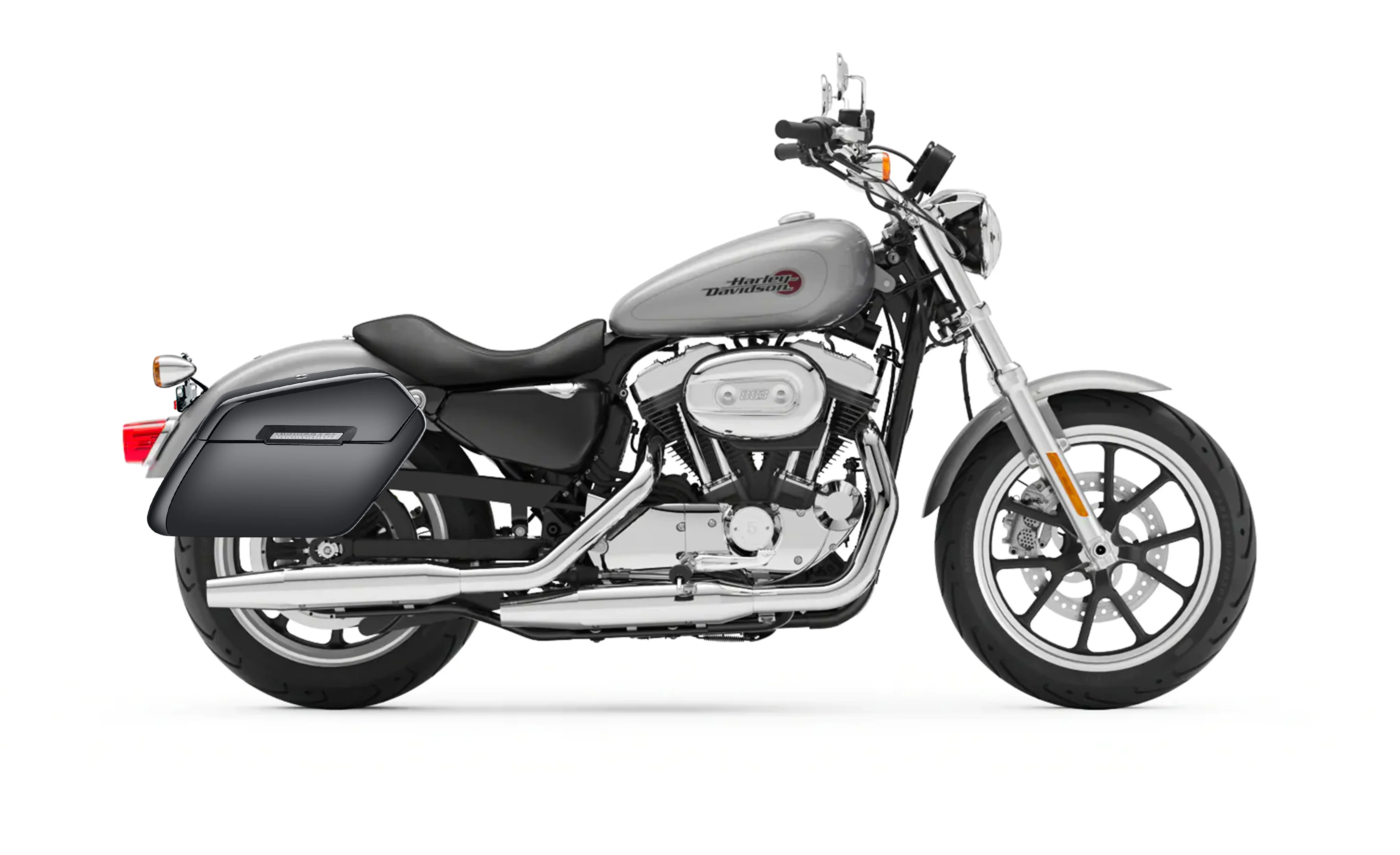 38L - Baldur XL Shock Cutout Harley Sportster Super Low XL883L Painted Hard Saddlebags - Image 2