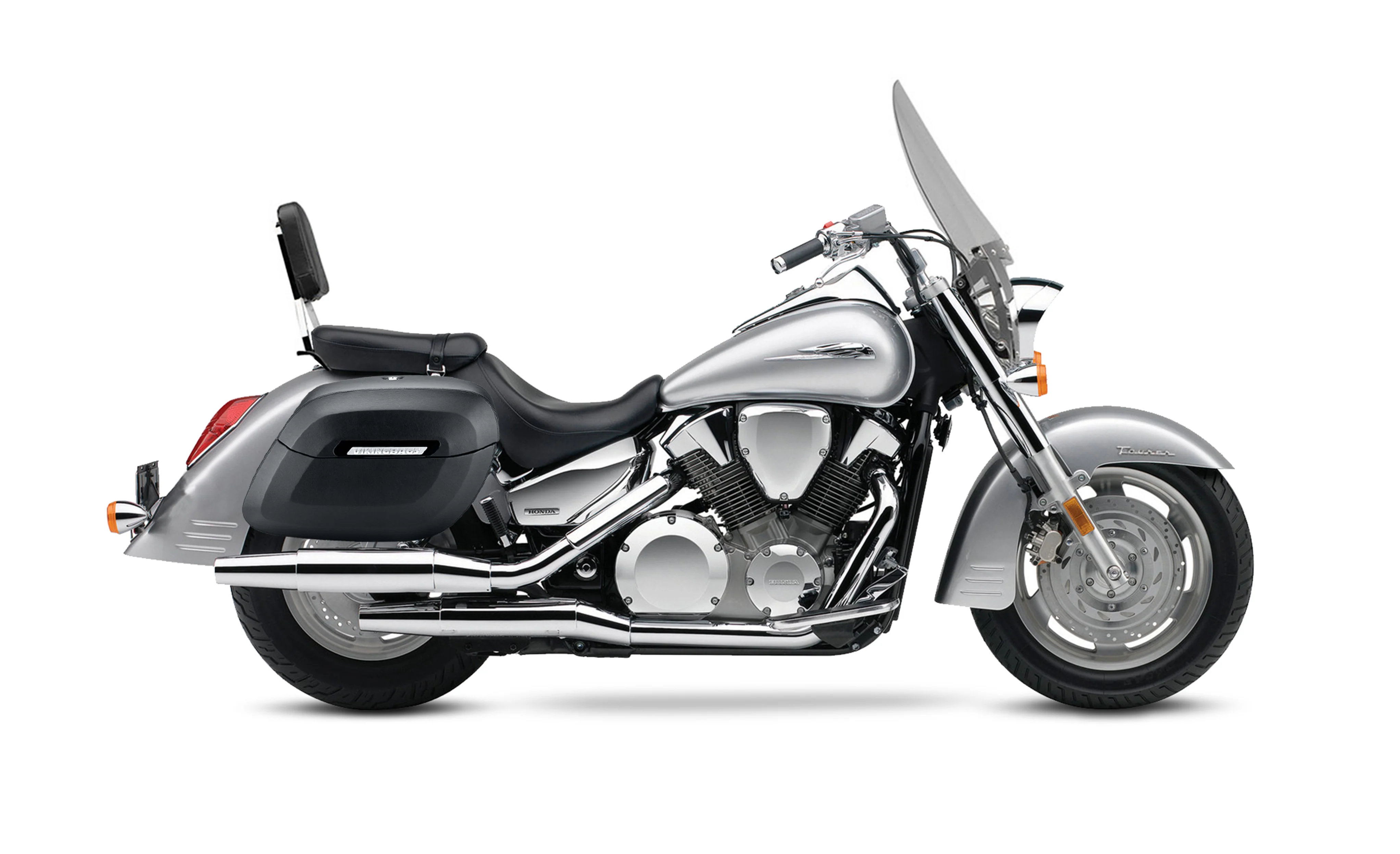 40L - Lamellar Raven XL Honda VTX 1300 T (Tourer) Leather Wrapped Hard Saddlebags - Image 2