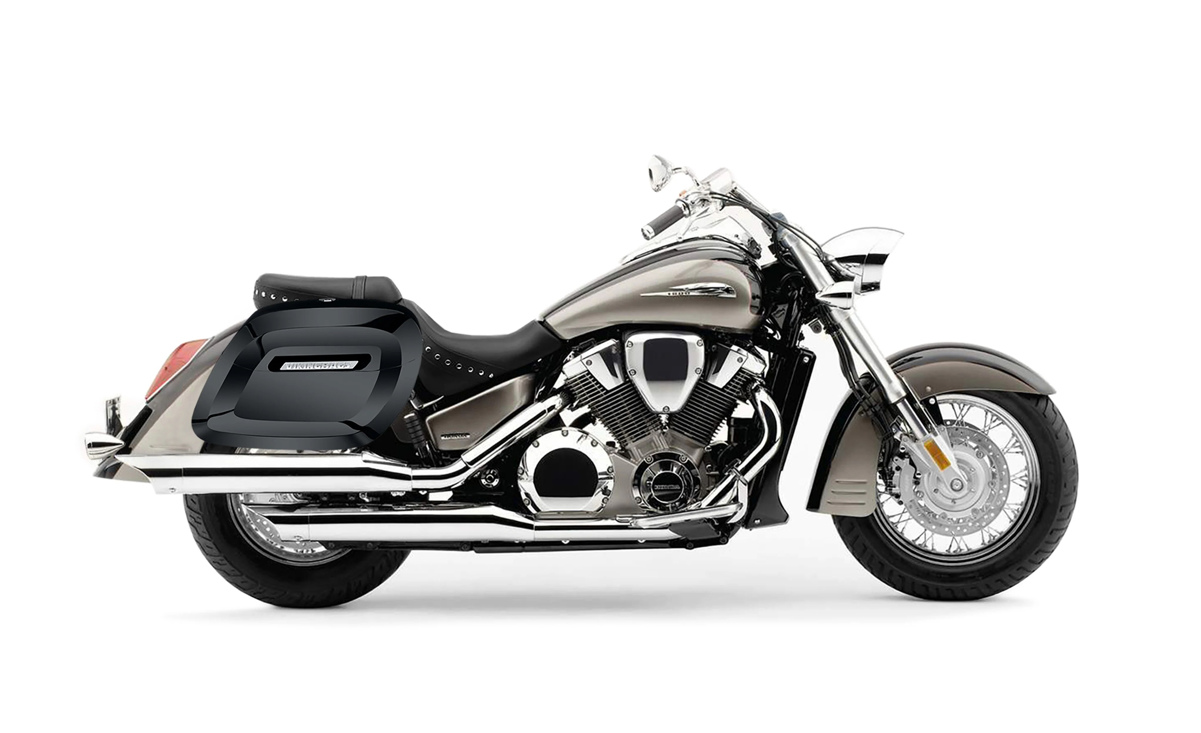 40L - Lamellar Raven XL Honda VTX 1800 S Painted Hard Saddlebags - Image 2