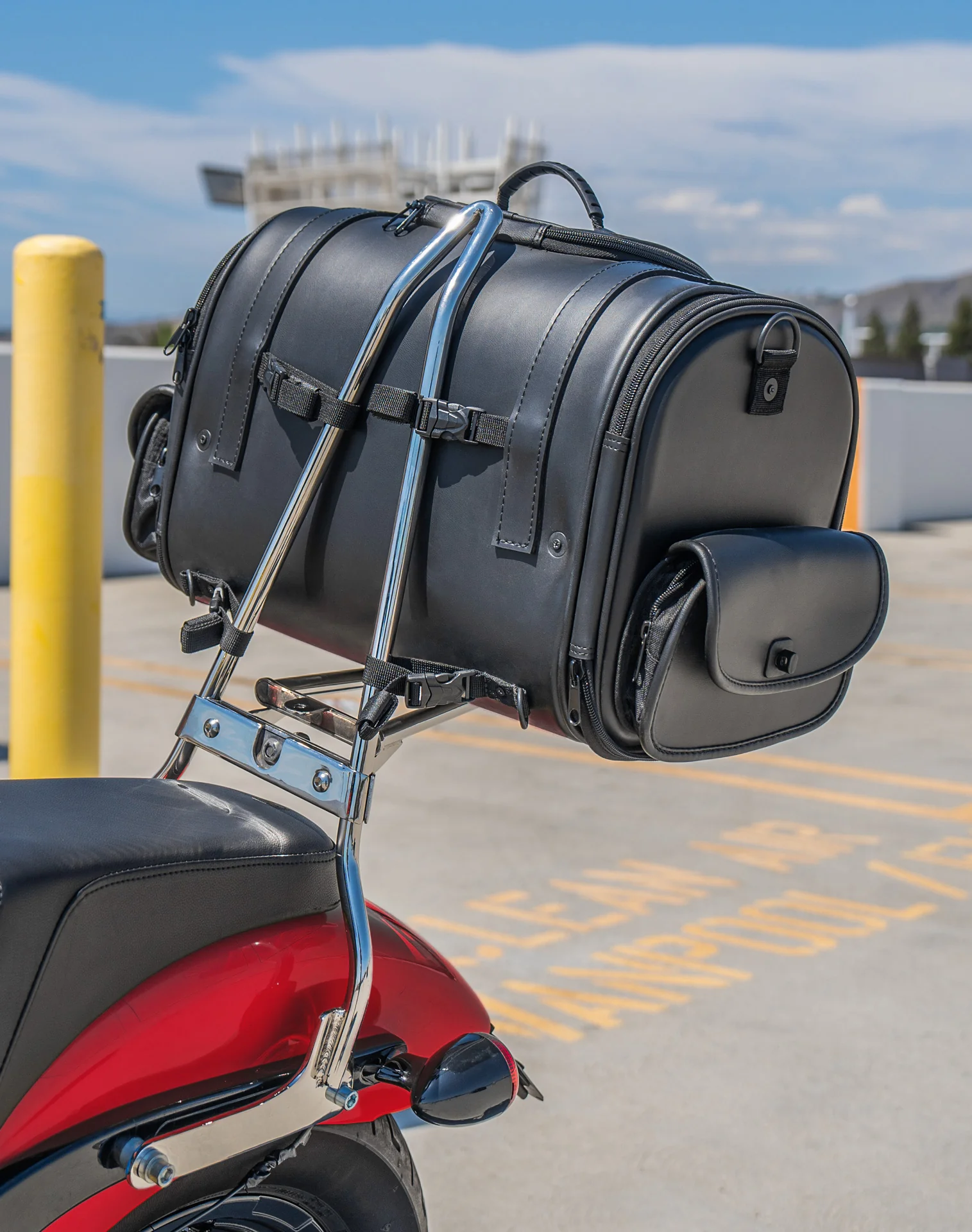 28L - Century Large Ducati Leather Motorcycle Tail Bag - Image 4