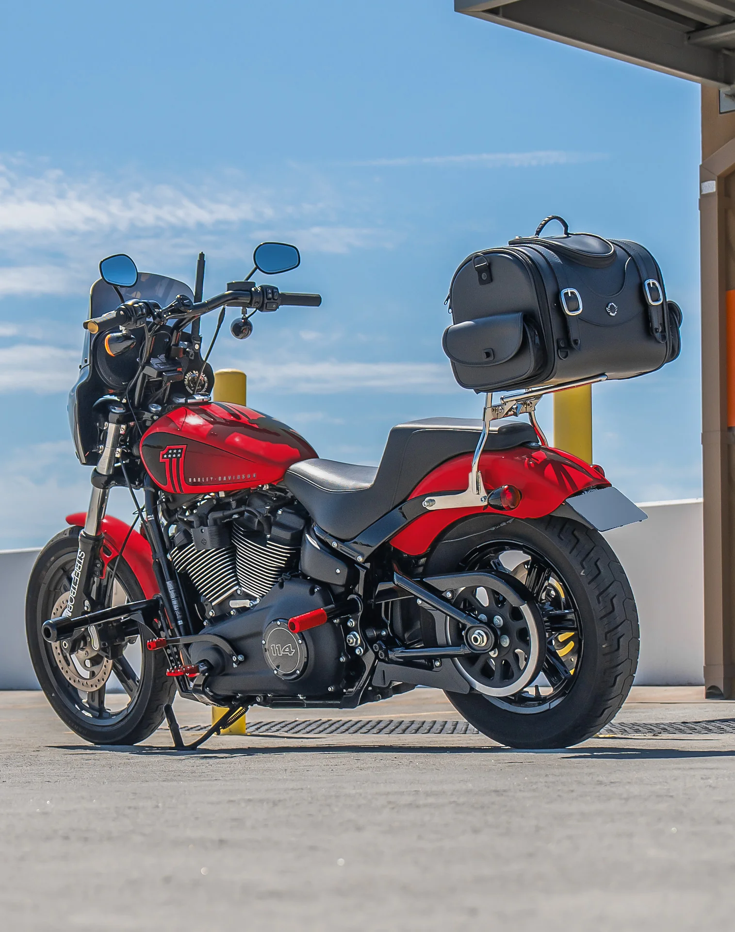 28L - Century Large Royal Enfield Leather Motorcycle Roll Bag - Image 3