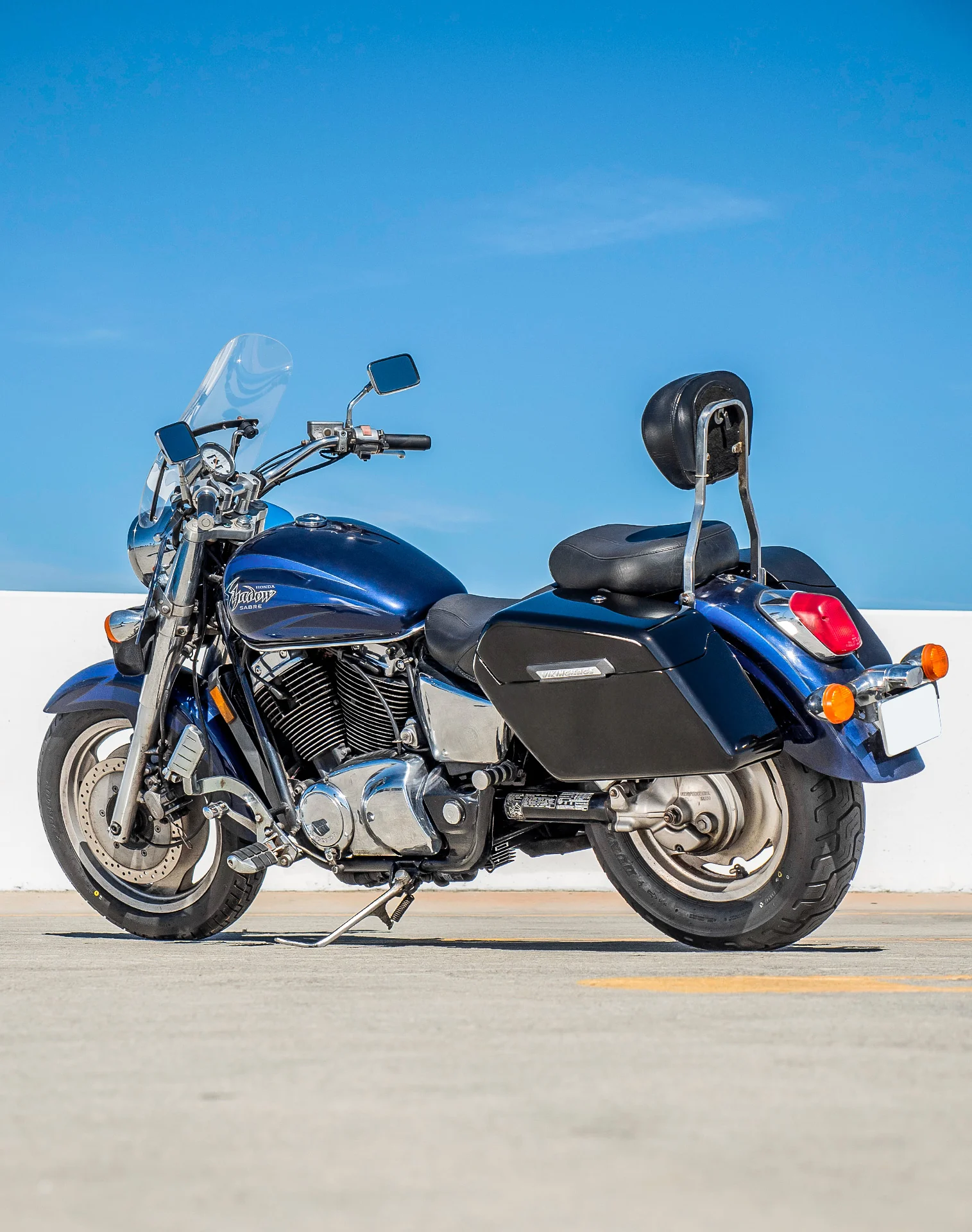 42L - Baldur XL Honda Shadow 1100 Sabre Painted Hard Saddlebags - Image 3