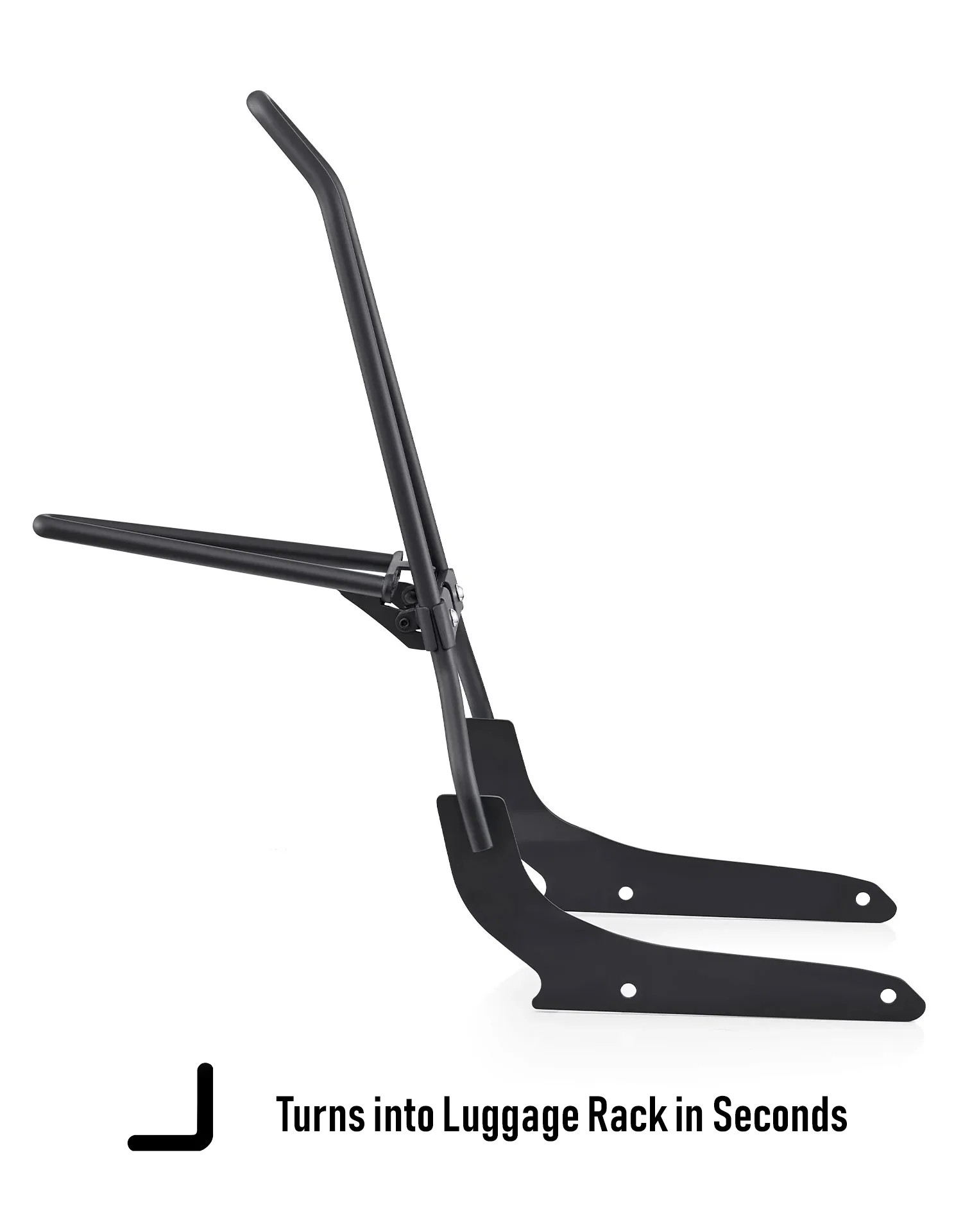Iron Born 25" Sissy Bar with Foldable Luggage Rack for Honda Shadow 750 Phantom Matte Black - Image 9