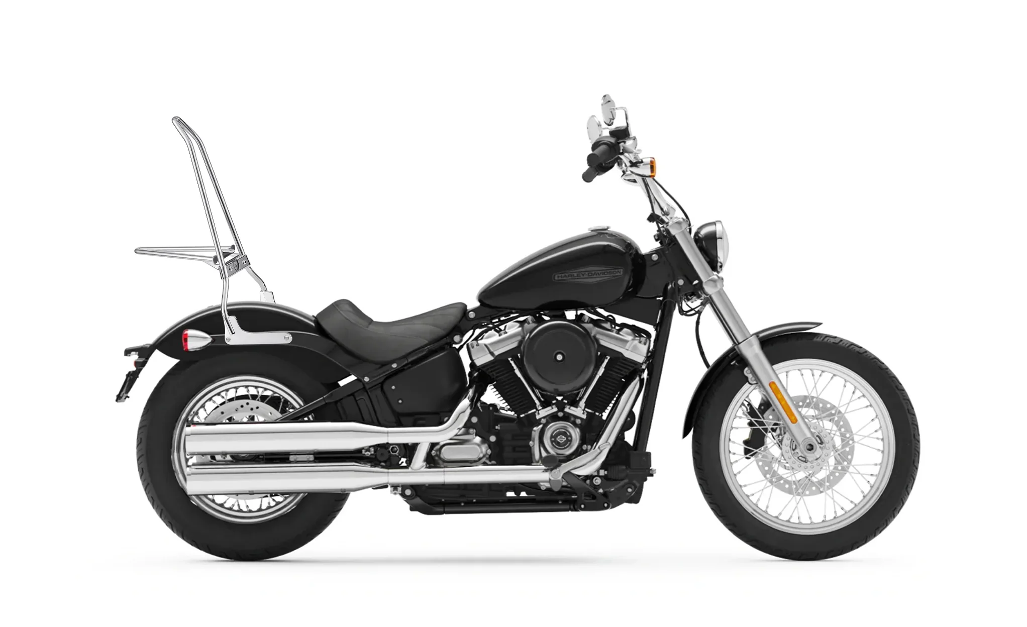 Iron Born Blade 25" Sissy Bar w/ Foldable Luggage Rack for Harley Softail Standard FXST Chrome - Image 3