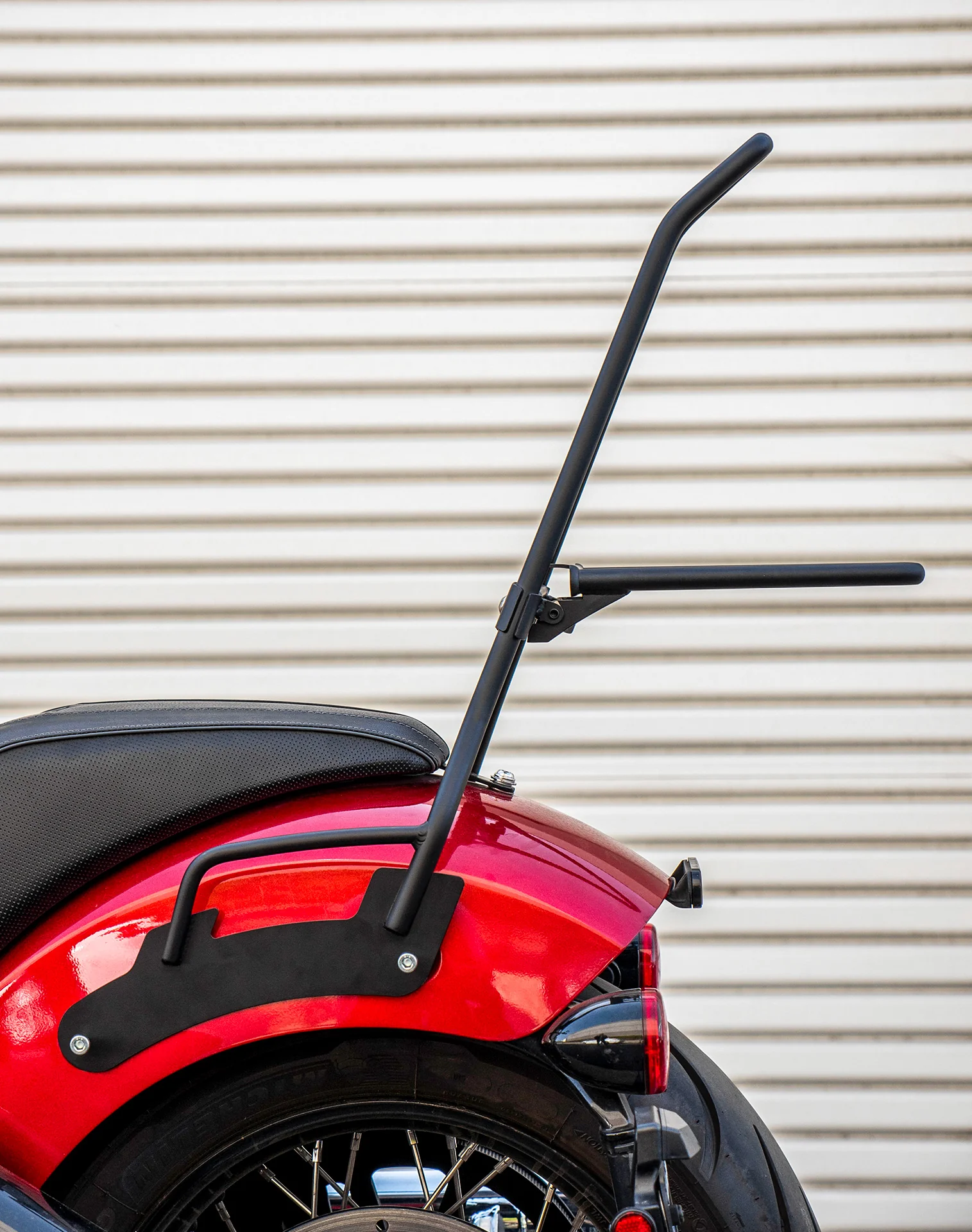 Iron Born Blade 25" Indian Chief (2022+) Sissy Bar with Foldable Luggage Rack Matte Black - Image 6