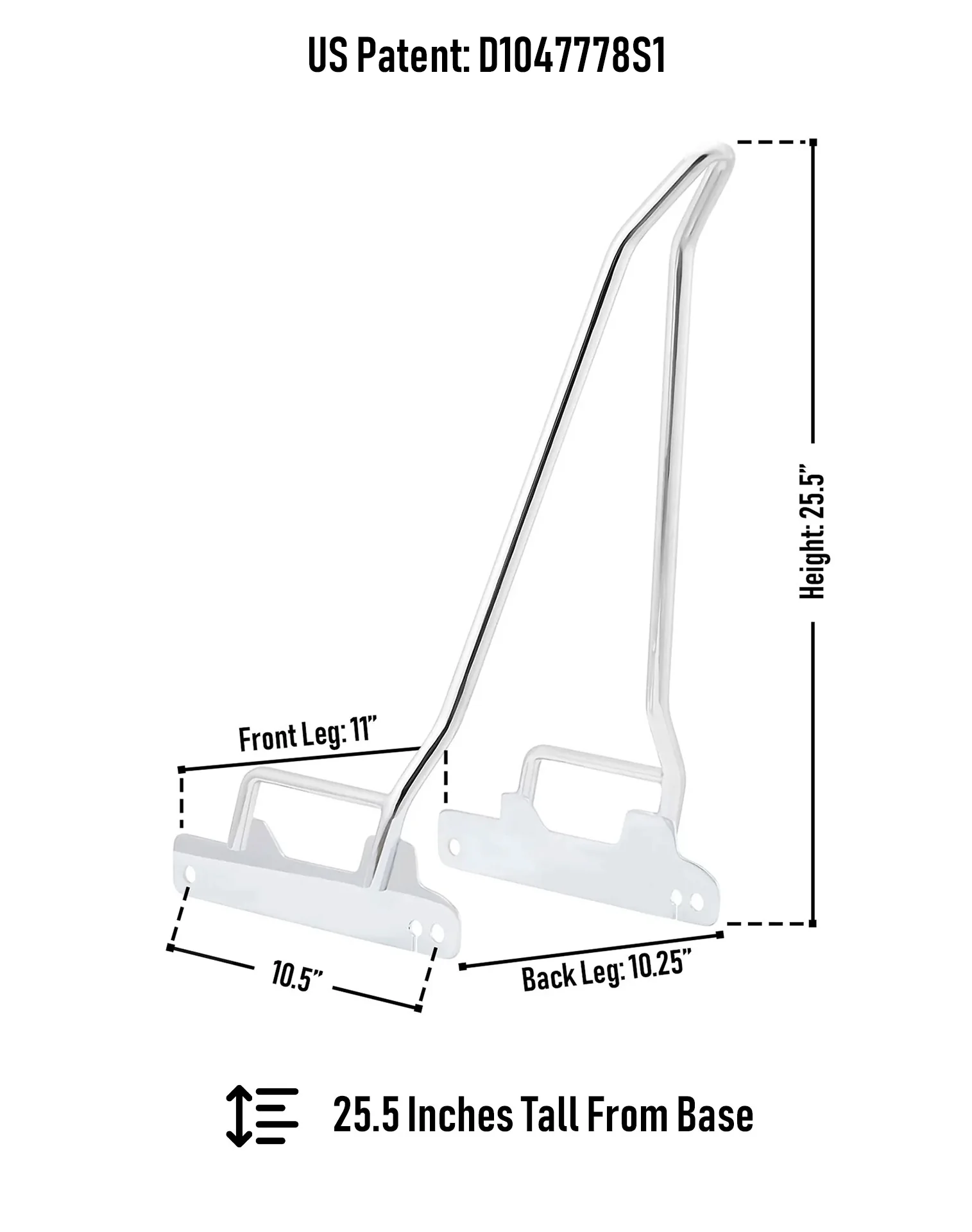 Iron Born Blade 25" Sissy Bar for Harley Dyna Super Glide FXD Chrome - Image 3