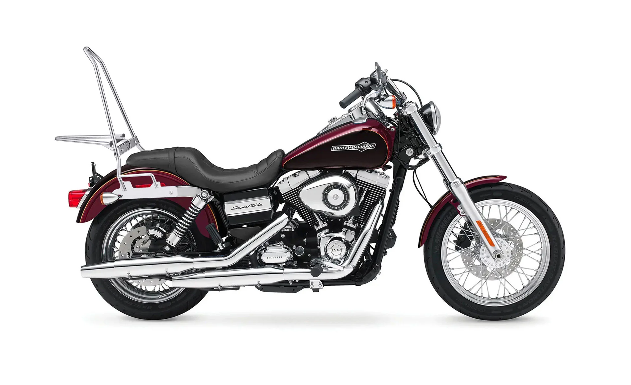 Iron Born Blade 25" Sissy Bar with Foldable Luggage Rack for Harley Dyna Super Glide Custom FXDC/I Chrome - Image 2