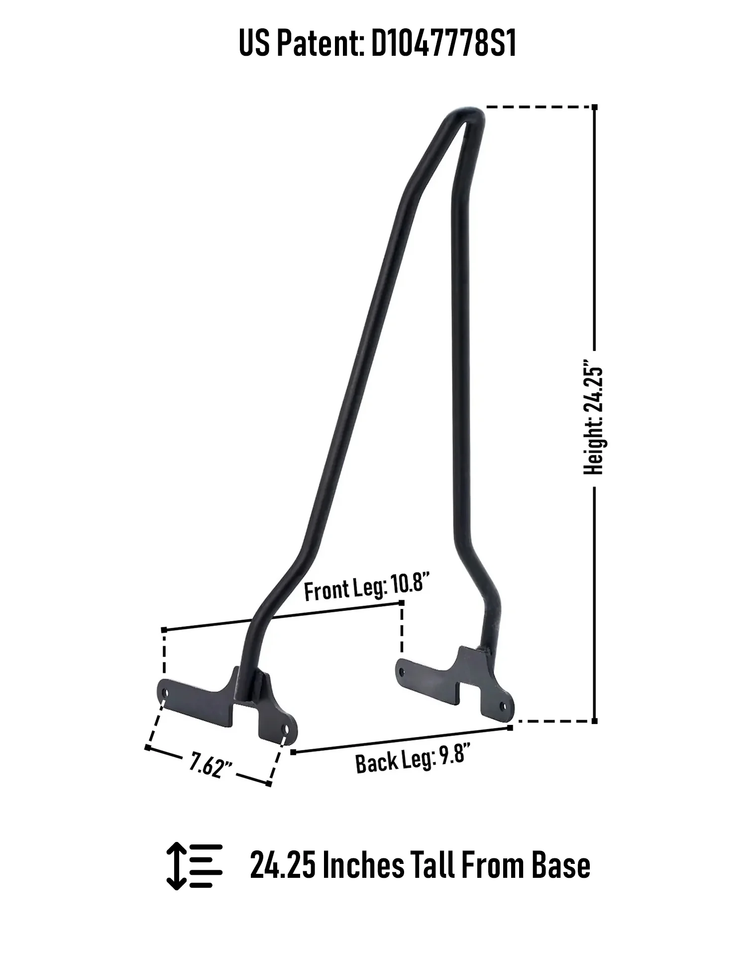 Iron Born Blade 25" Sissy Bar for Harley Sportster 1200 Custom XL1200C Matte Black - Image 3