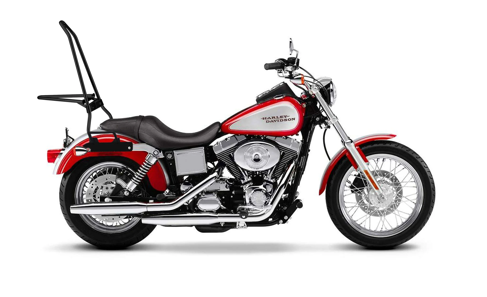 Iron Born Blade 25" Sissy Bar with Foldable Luggage Rack for Harley Dyna Low Rider FXDL Matte Black - Image 2