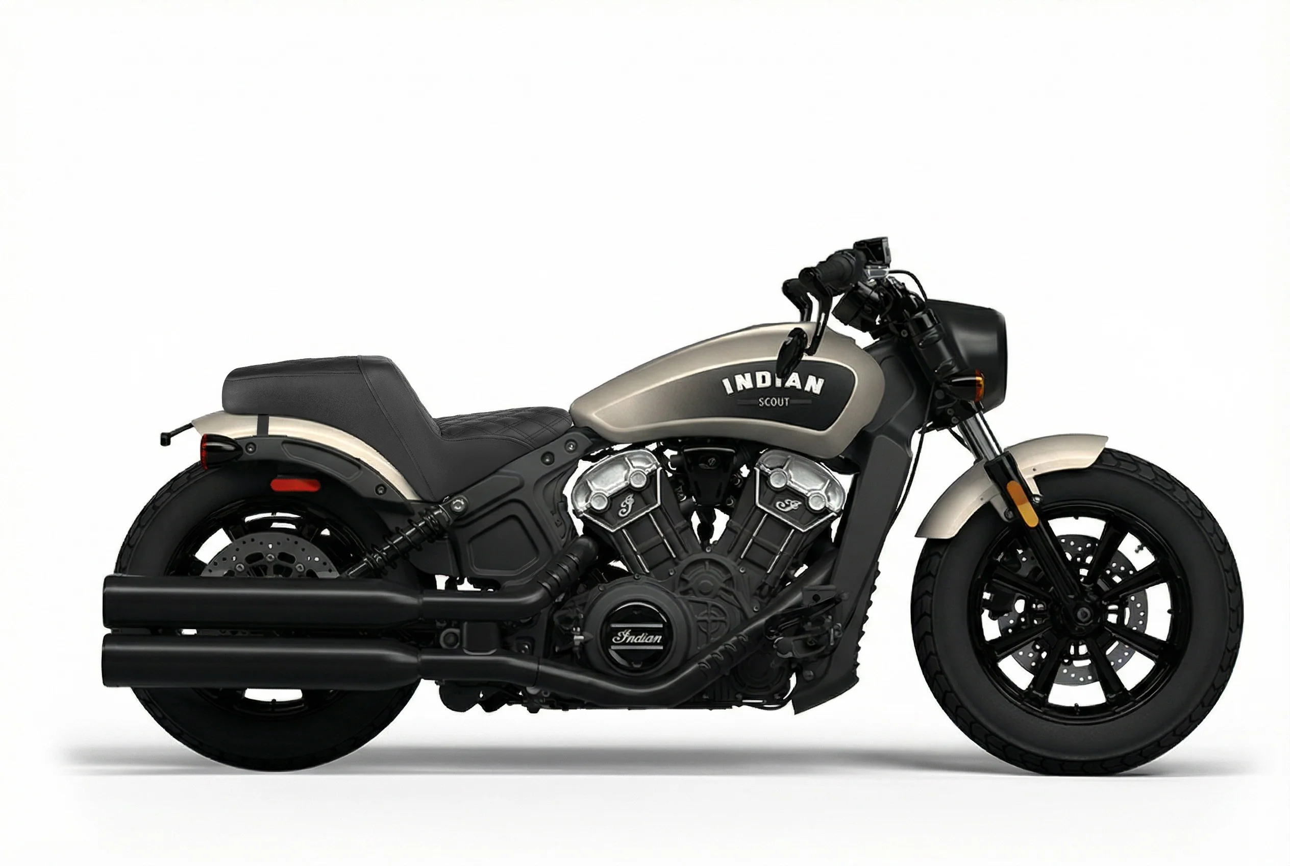 Iron Born Diamond Stitch Indian Scout Rogue 2-Up Seat Black - Image 2