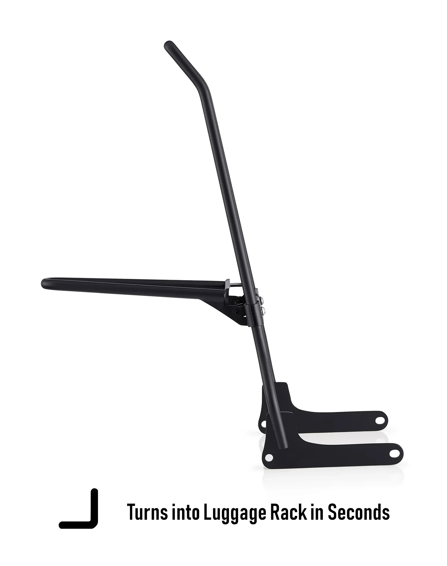 Iron Born Blade 25" Sissy Bar for Wide Seat w/ Foldable Rack for Harley Softail Standard FXST Matte Black - Image 5
