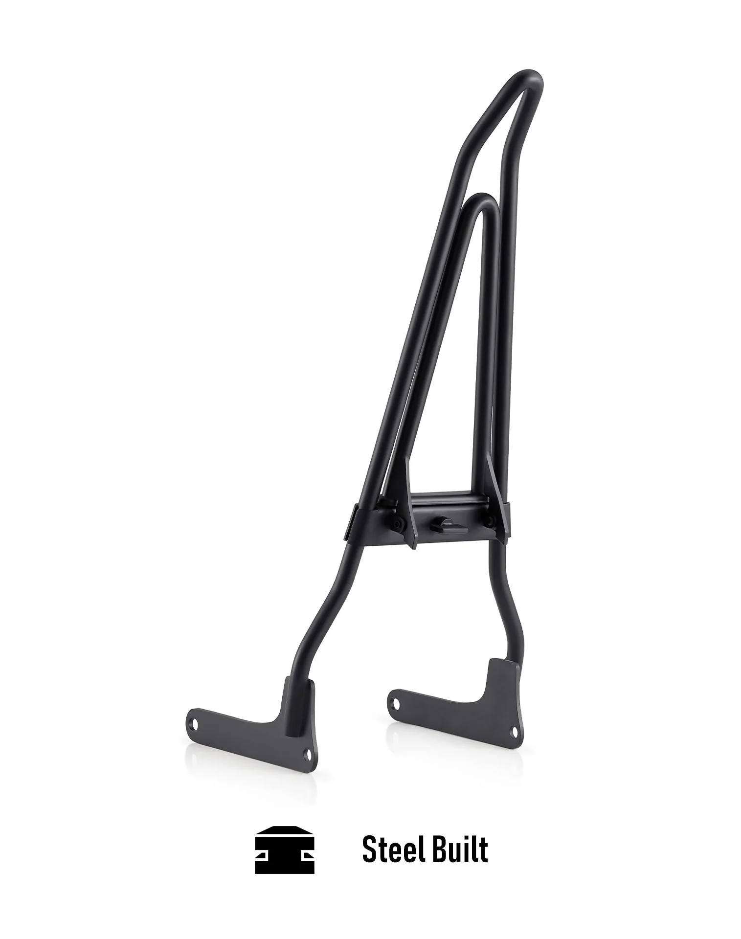 Iron Born Blade 25" Sissy Bar for Wide Seat w/ Foldable Rack for Harley Softail Standard FXST Matte Black - Image 7