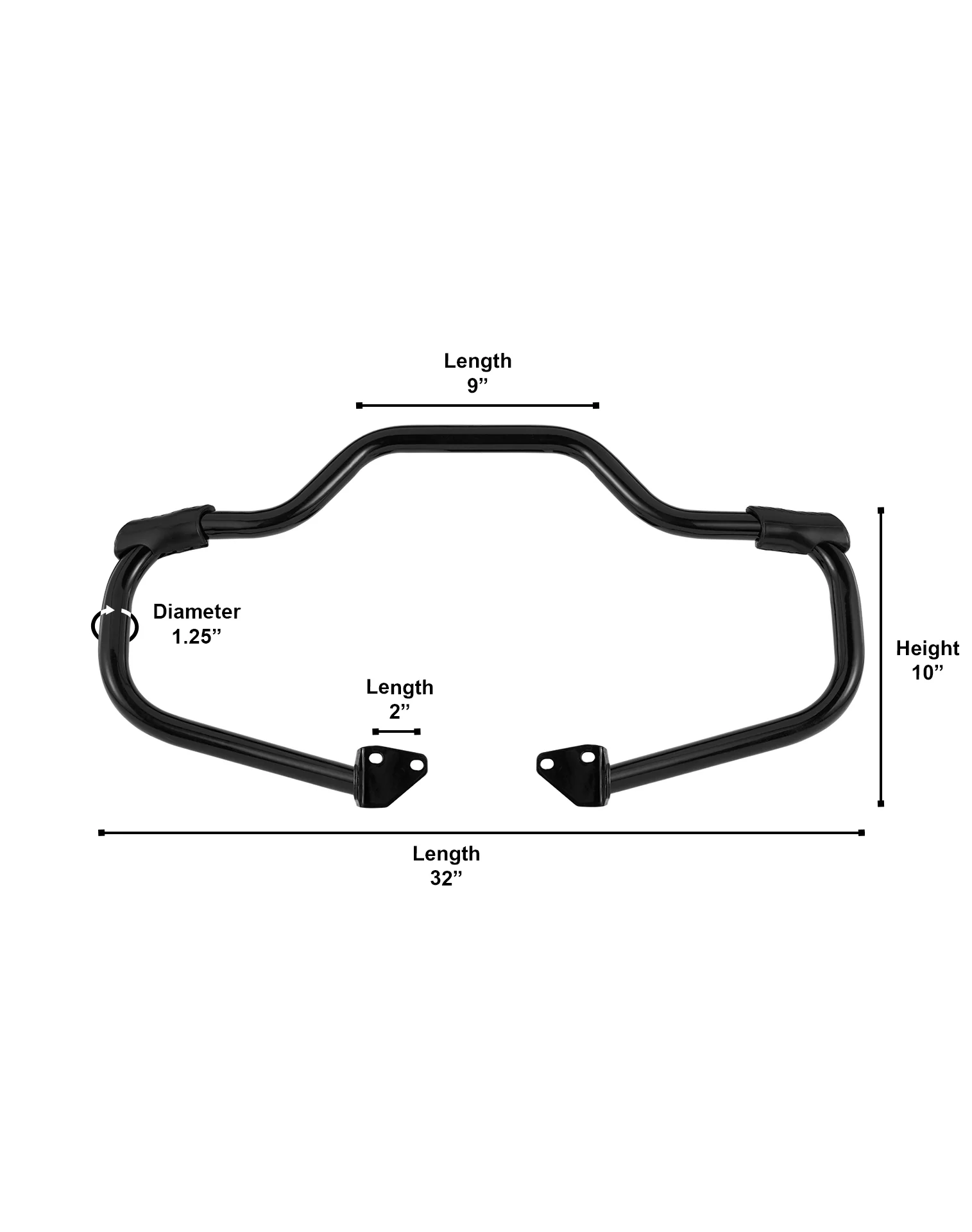 Viking Ironstrike Crash Bar for Harley Dyna Street Bob FXDB/I Gloss Black - Image 4