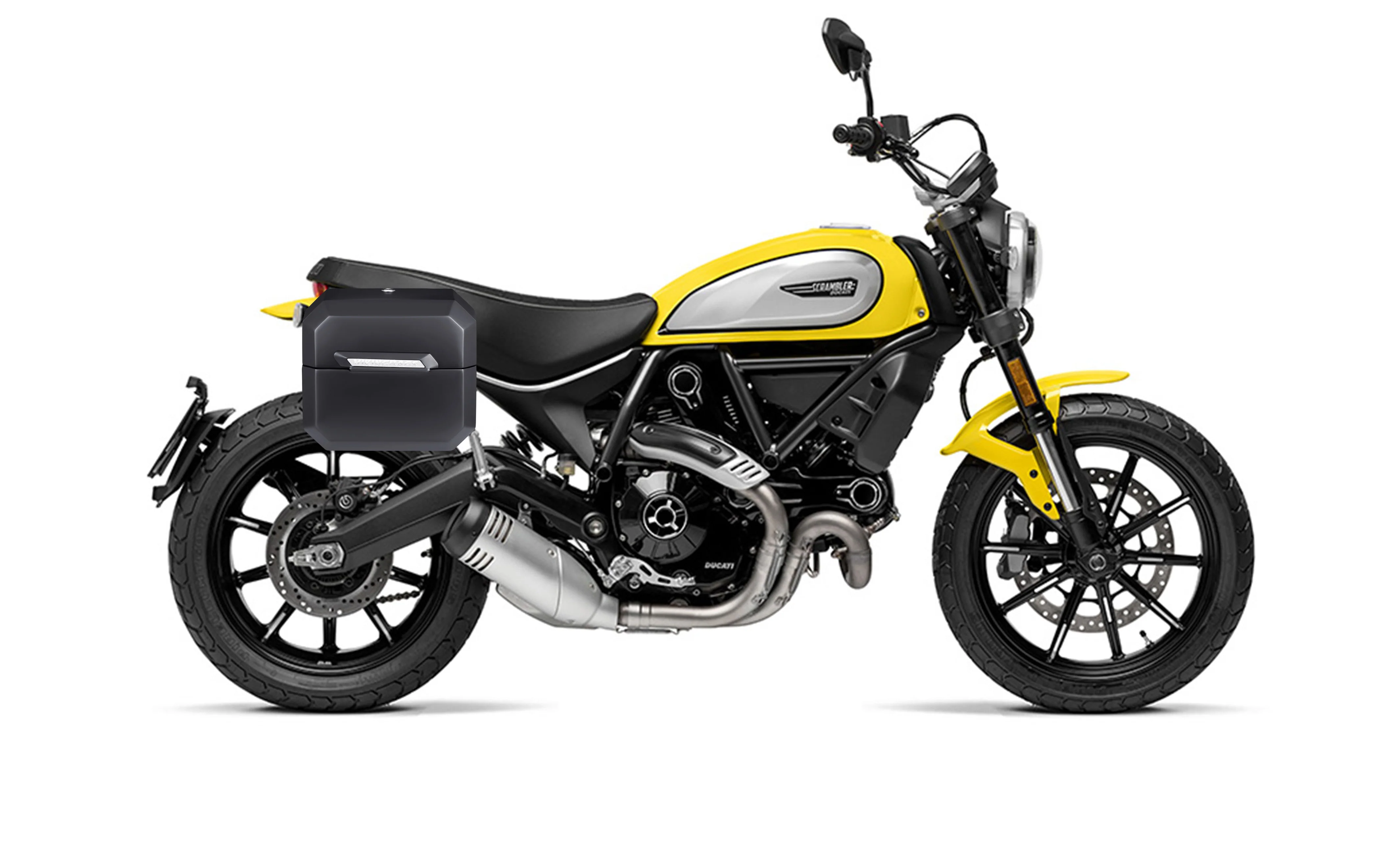 20L - Outlaw Quick-Mount Small Ducati Scrambler (2018-2022) Matte Hard Saddlebags - Image 2
