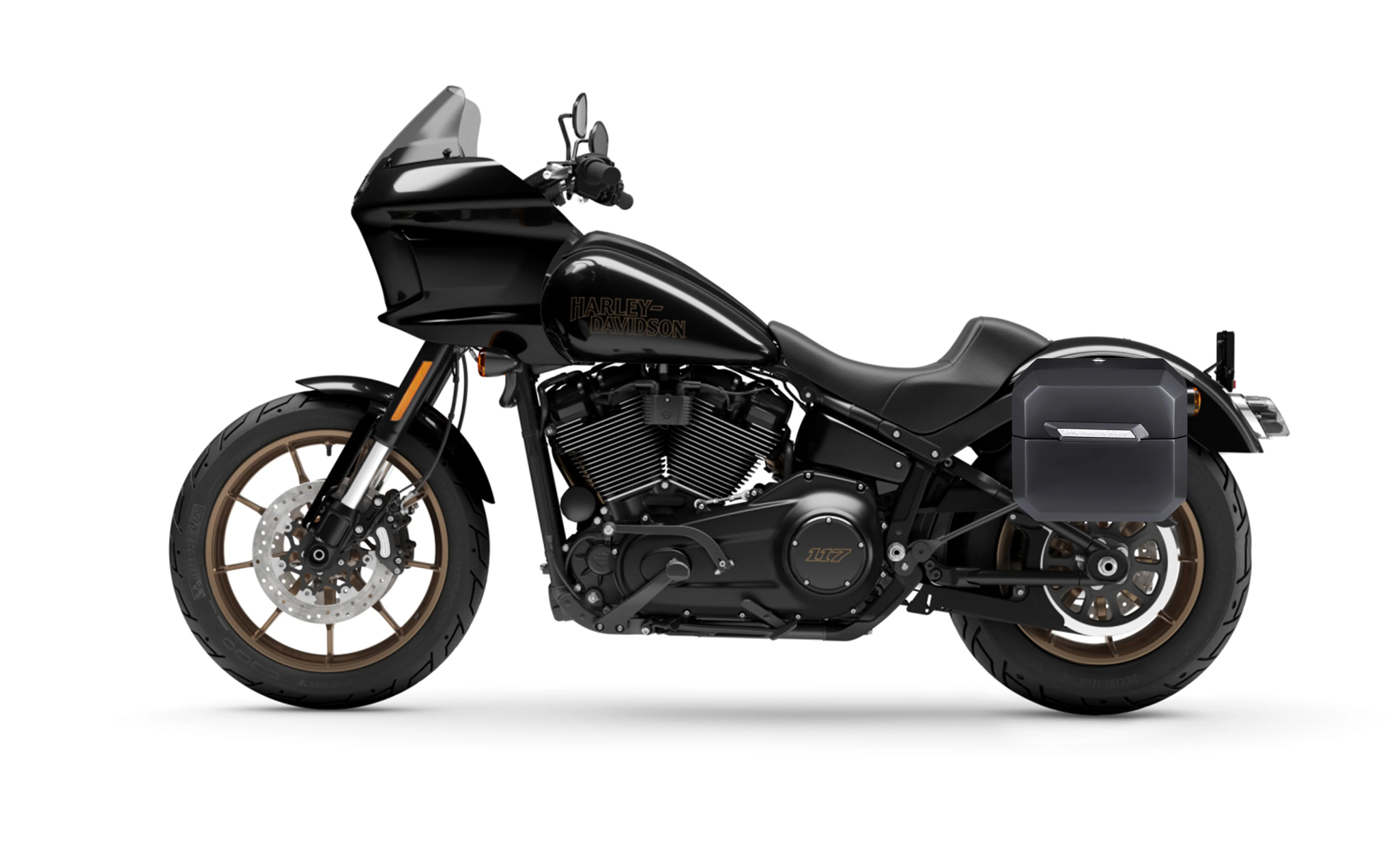 20L - Outlaw Quick-Mount Small Harley Softail Low Rider ST Matte Hard Saddlebags - Image 2