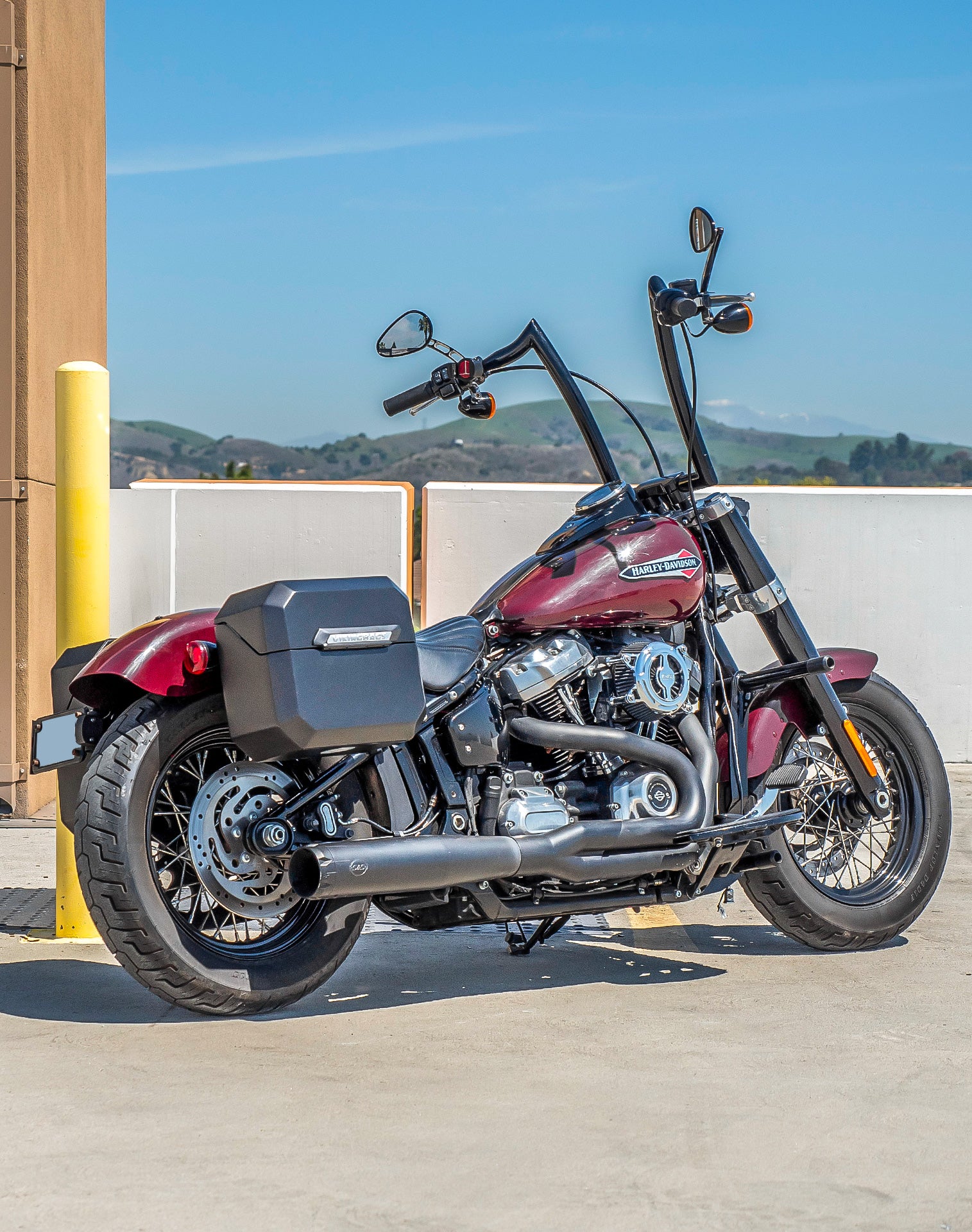 20L - Outlaw Quick-Mount Small Harley Softail Slim FLSL Matte Hard Saddlebags - Image 3