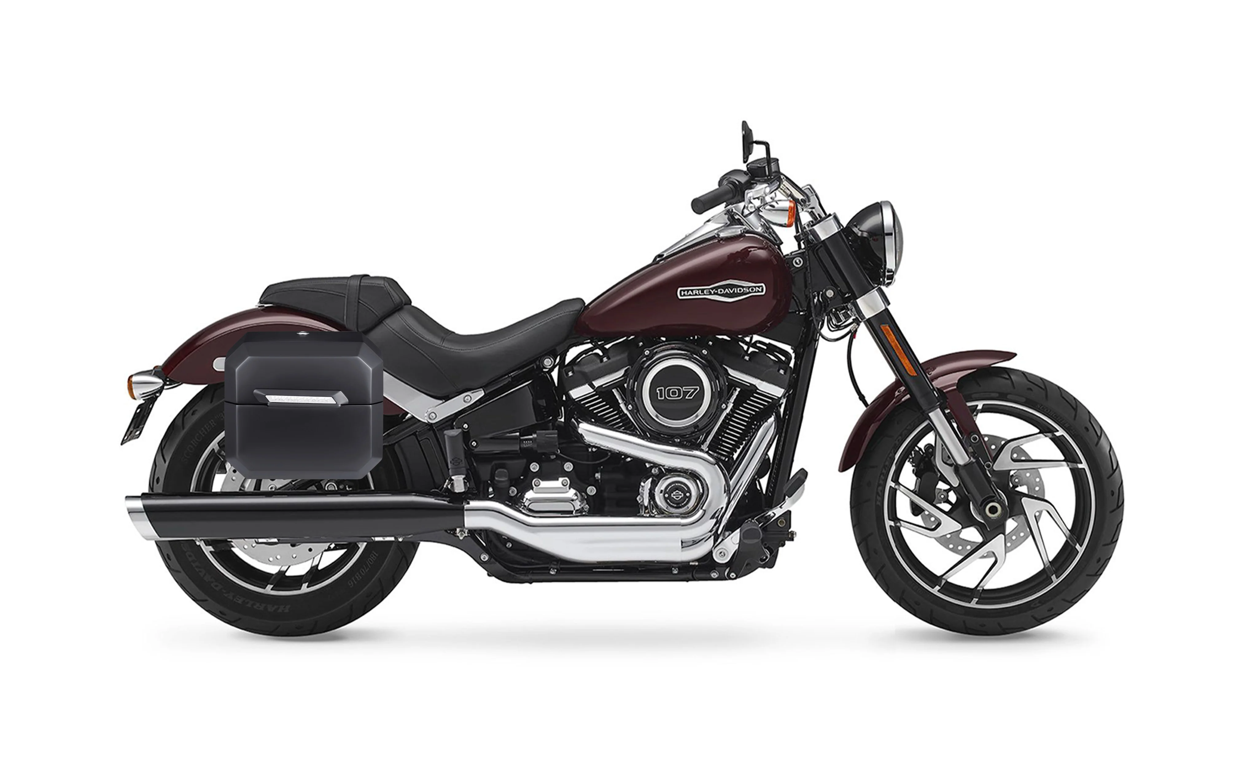 20L - Outlaw Quick-Mount Small Harley Softail Sport Glide Matte Hard Saddlebags - Image 2