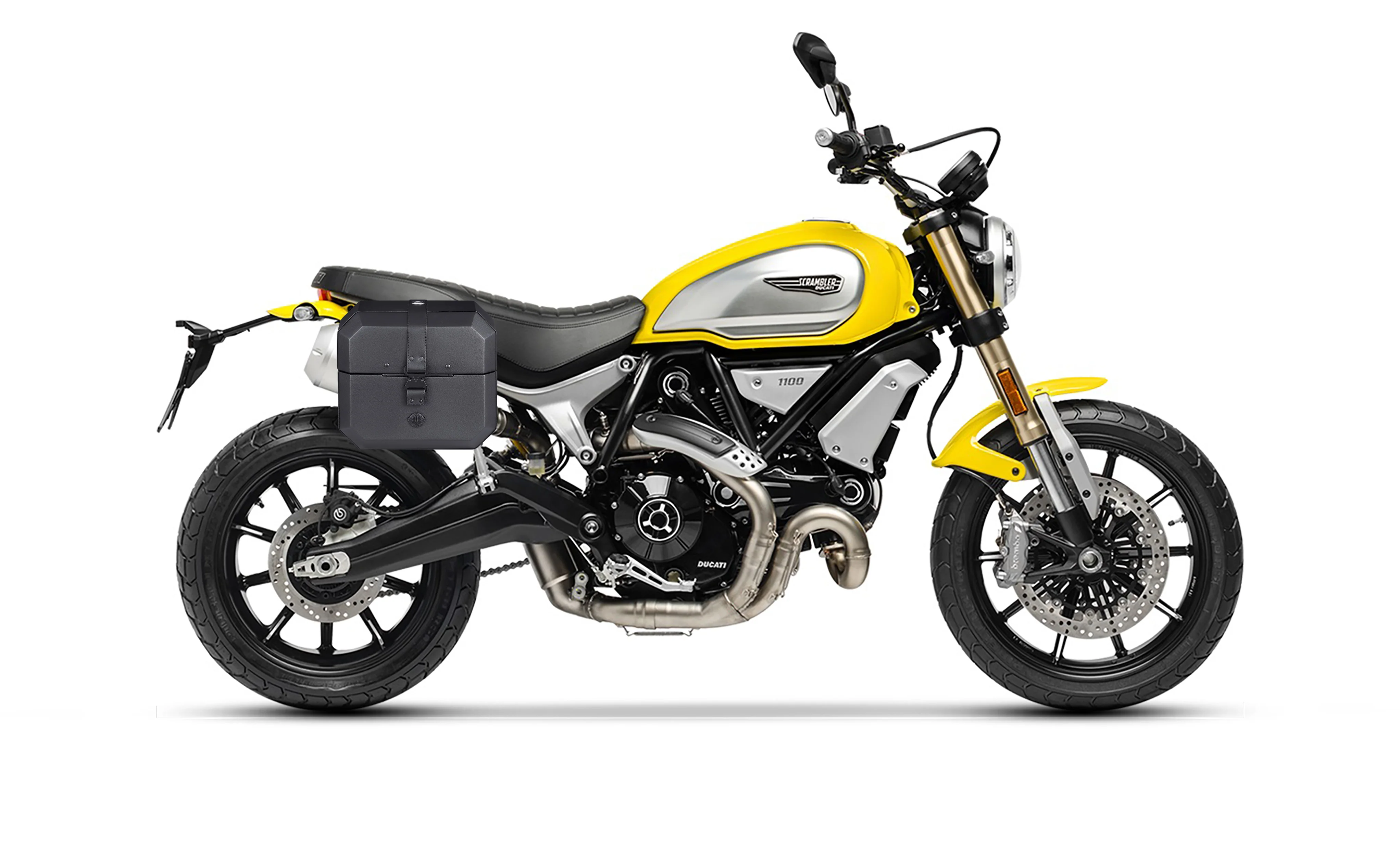 20L - Outlaw Quick-Mount Small Ducati Scrambler 1100/Special/Sport Leather Wrapped Hard Saddlebags - Image 2
