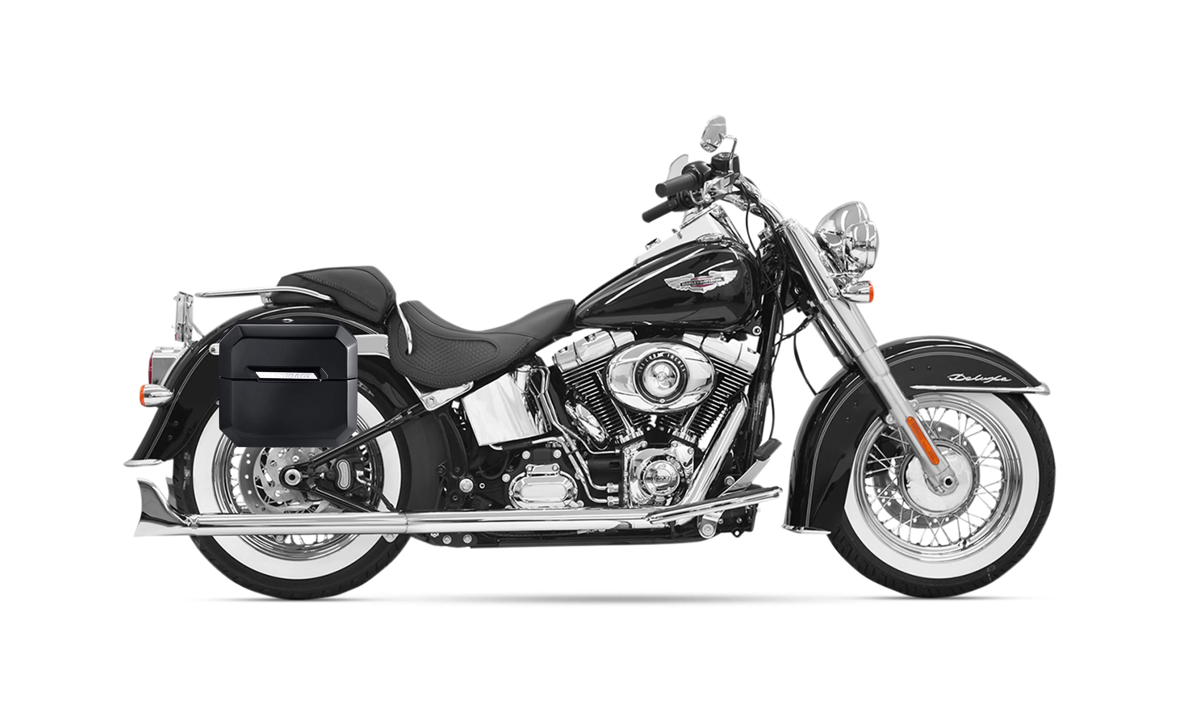 20L - Outlaw Quick-Mount Small Painted Hard Saddlebags for Heritage Classic FLSTC/I - Image 2