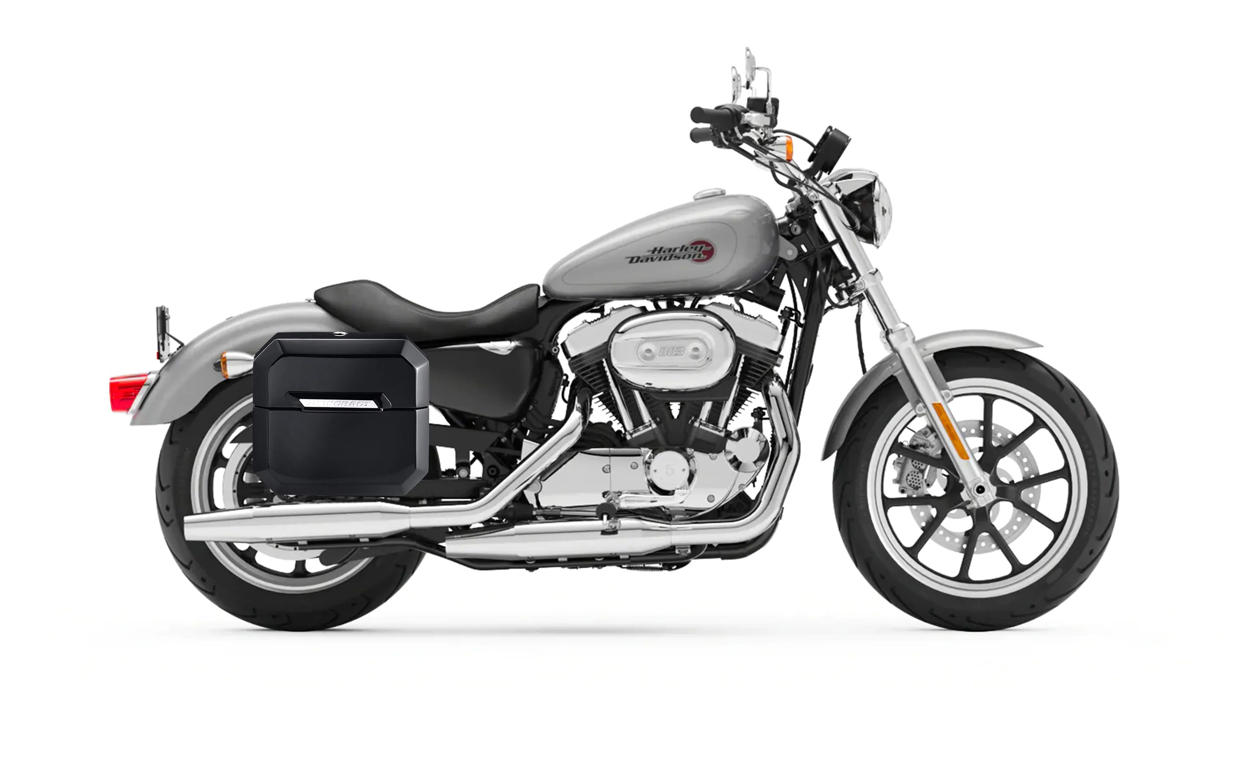 20L - Outlaw Quick-Mount Small Harley Sportster Superlow XL883L Painted Hard Saddlebags - Image 2