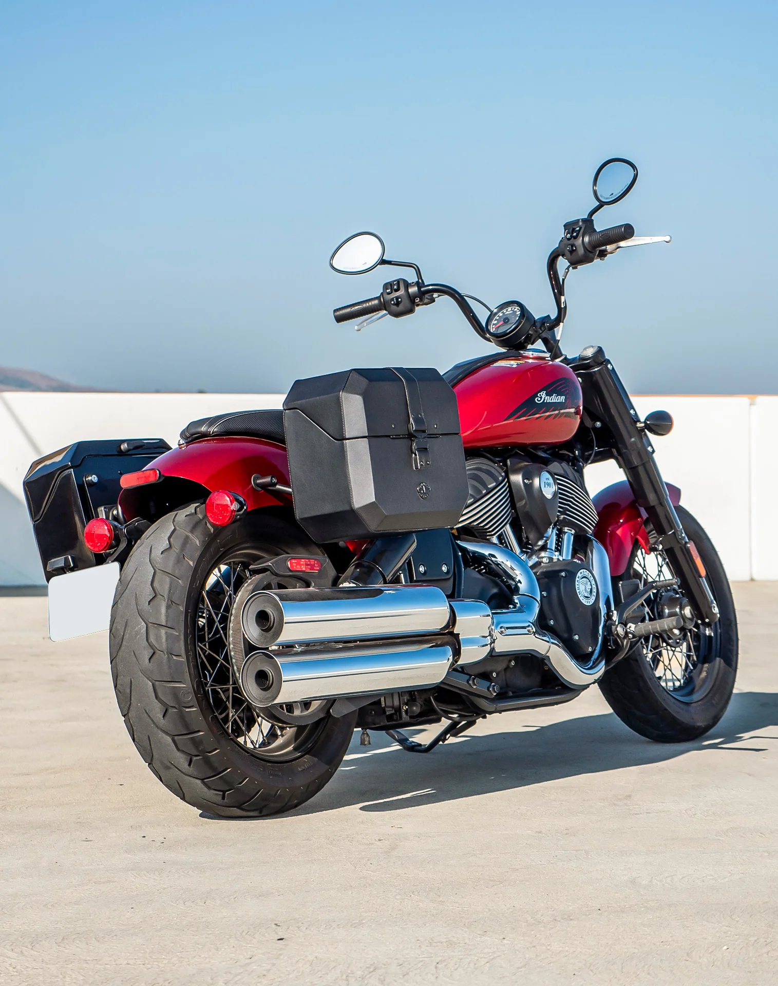20L - Outlaw Quick-Mount Small Indian Chief Leather Wrapped Hard Saddlebags - Image 3