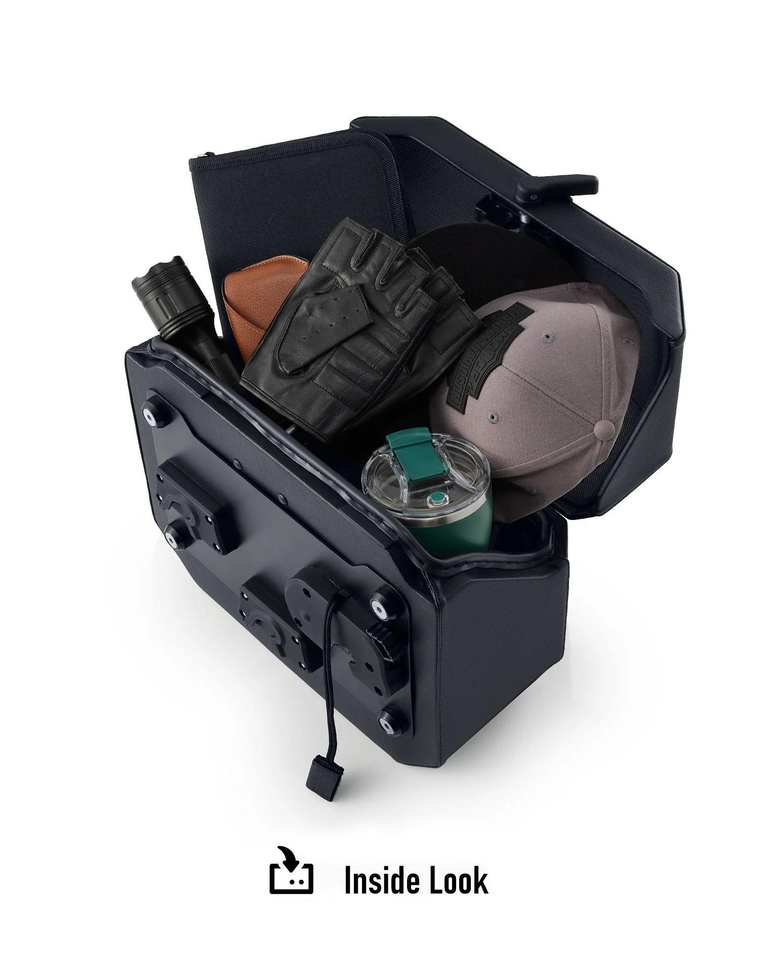 20L - Outlaw Quick-Mount Small Indian Scout Rogue Sixty Leather Wrapped Hard Saddlebags - Image 12