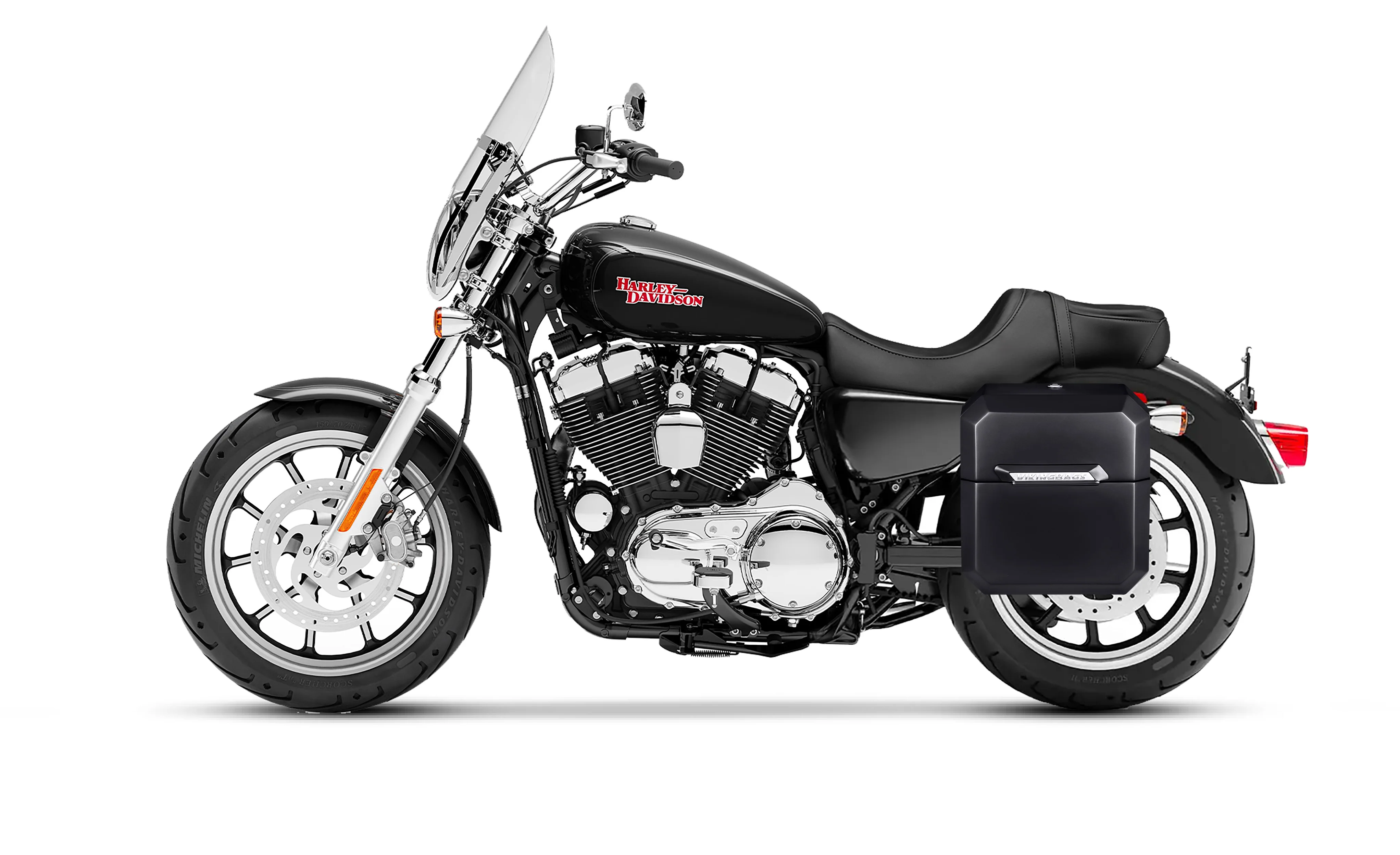 15L - Outlaw Quick Mount Medium Harley Sportster Super Low XL1200T Painted Hard Solo Saddlebag (Left Only) - Image 2