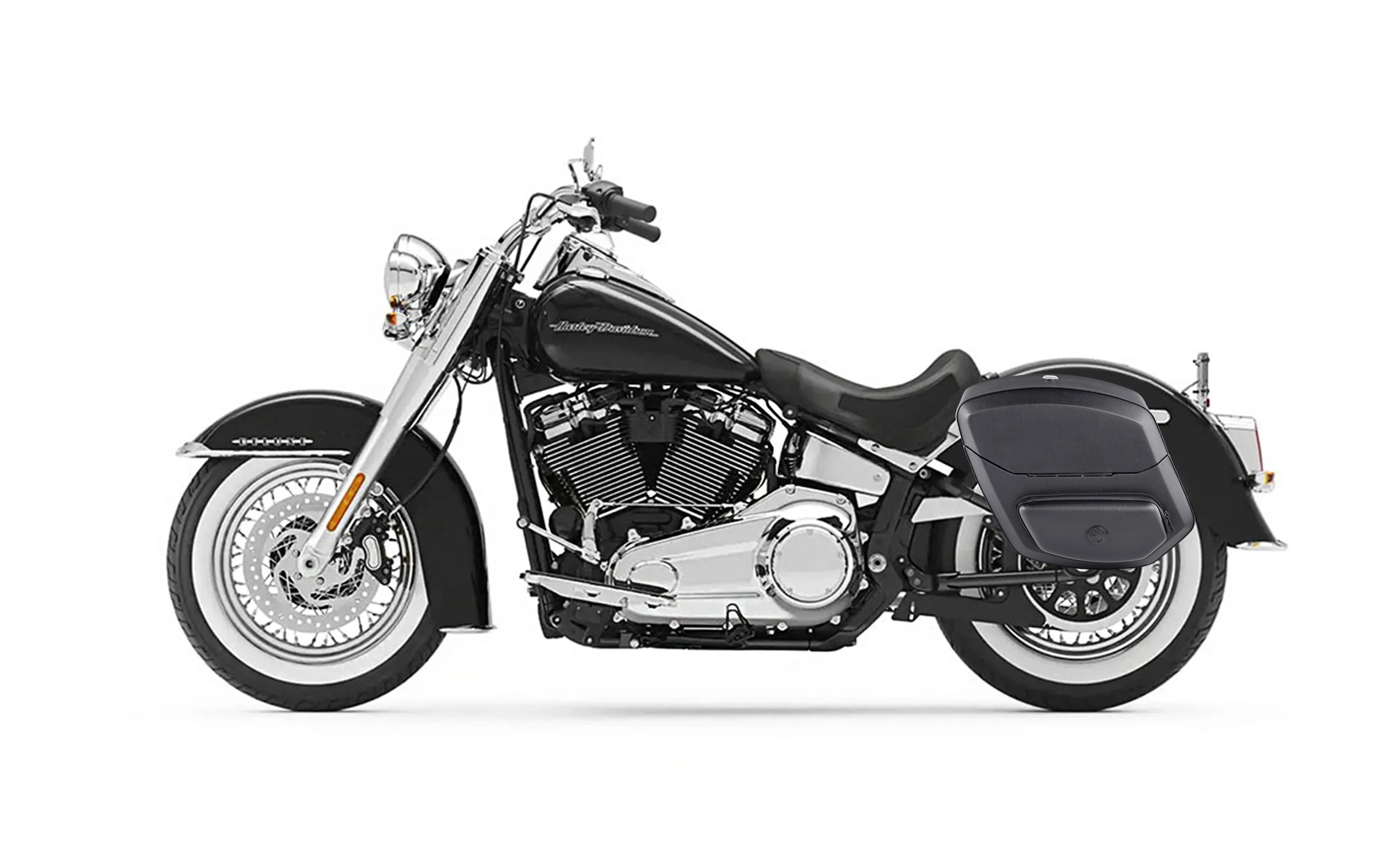 12L - Ironclad Quick Mount Medium Harley Softail Deluxe FLDE Hard Solo Saddlebag (Left Only) - Image 2
