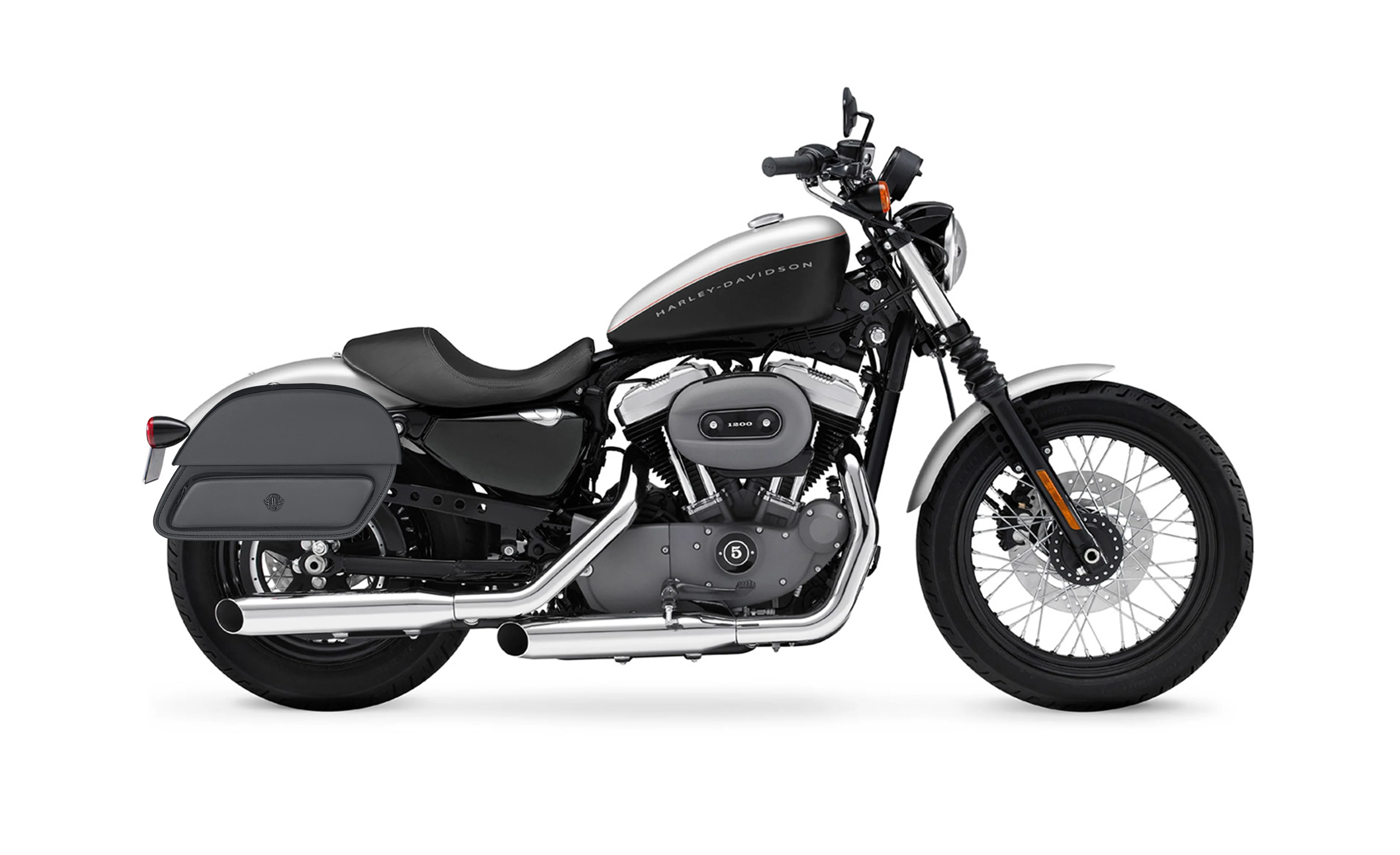 32L - Pantheon Large Hard Mount Shock Cutout Saddlebags for Harley Sportster 1200 Nightster XL1200N - Image 2
