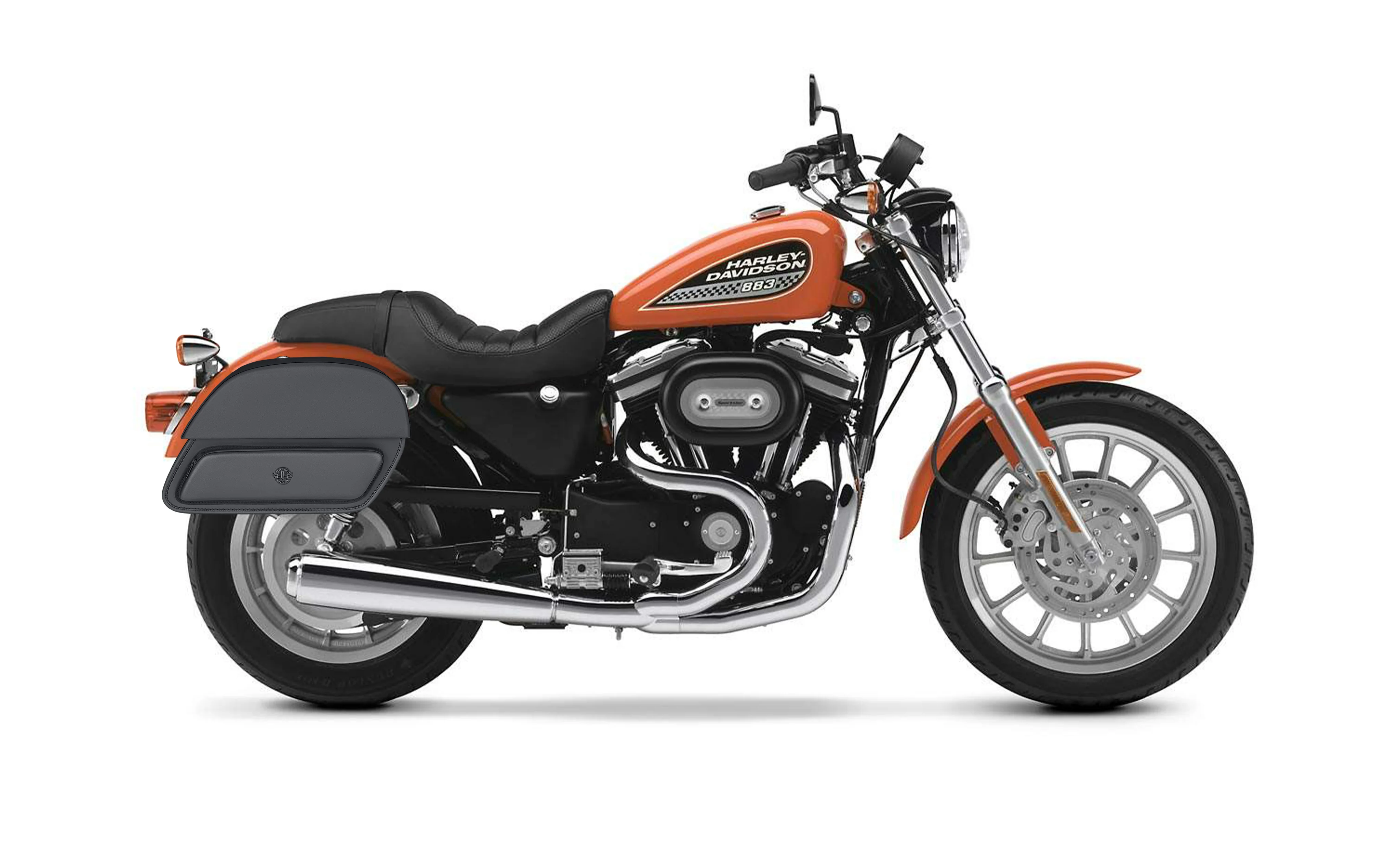 32L - Pantheon Large Hard Mount Shock Cutout Saddlebags for Harley Sportster 883 Low XL883L - Image 2