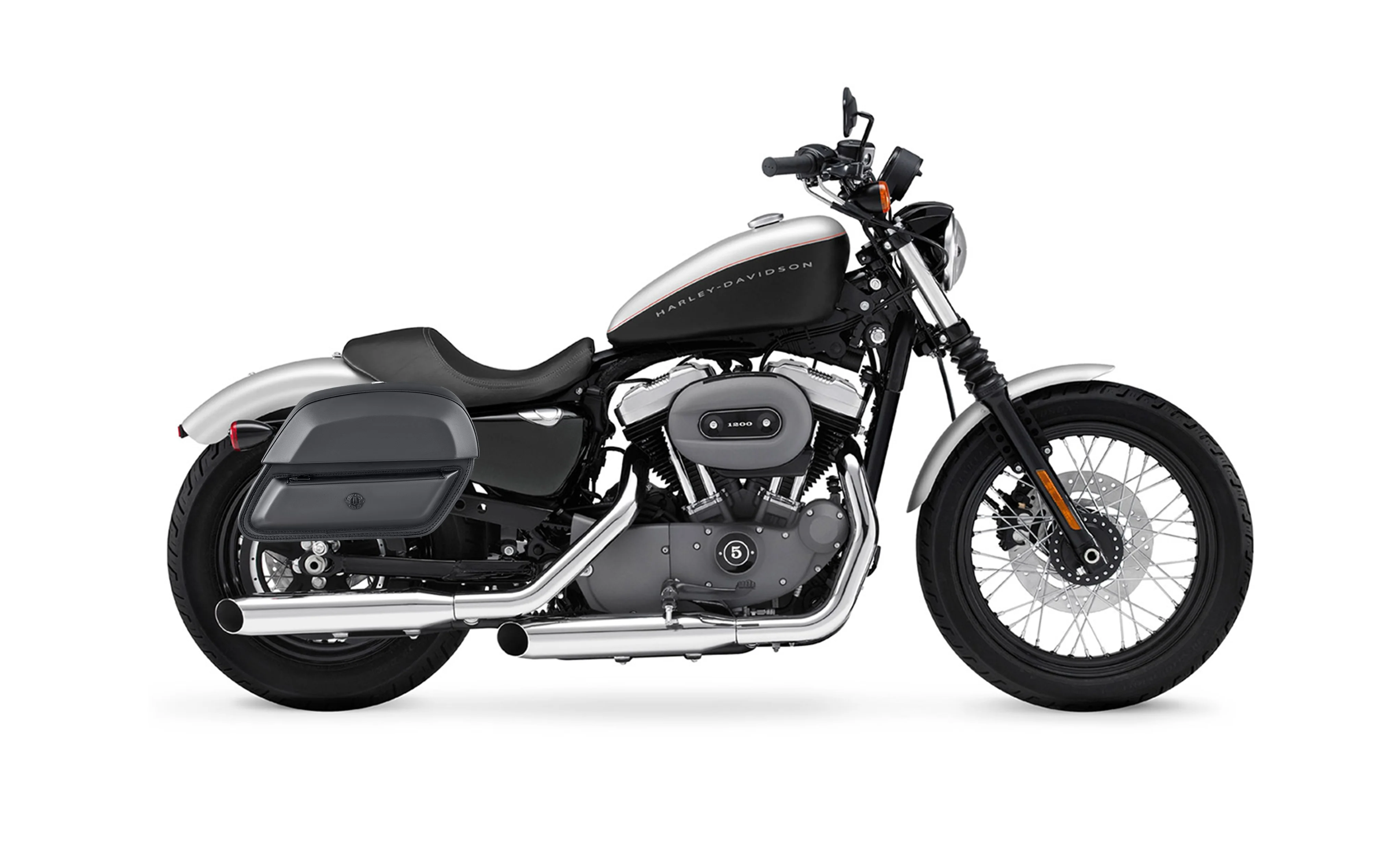 28L - Pantheon Medium Quick Mount Motorcycle Saddlebags For Harley Sportster 1200 Nightster XL1200N - Image 2