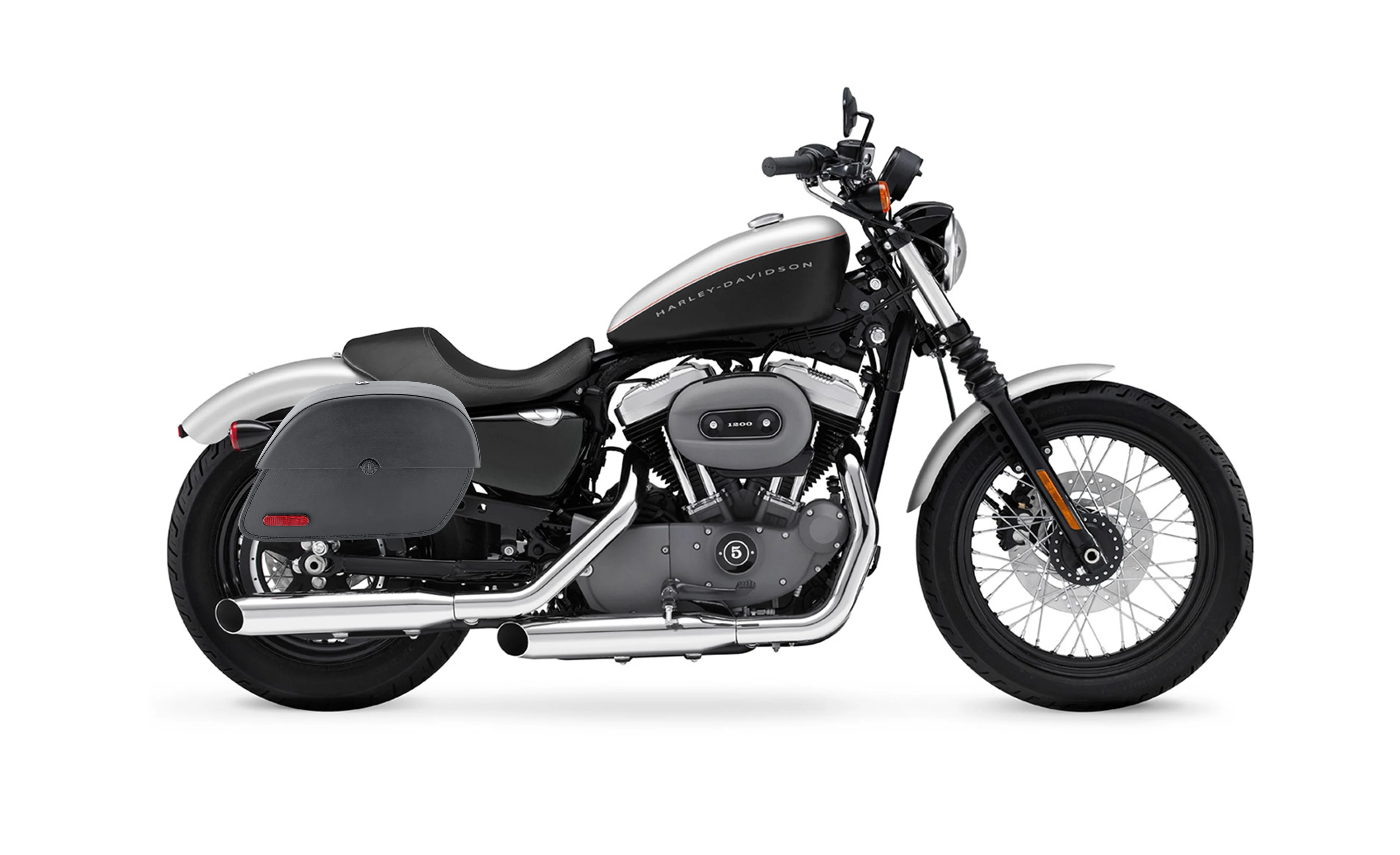 28L - Panzer Medium Quick Mount Leather Saddlebags For Harley Sportster 1200 Nightster XL1200N - Image 2