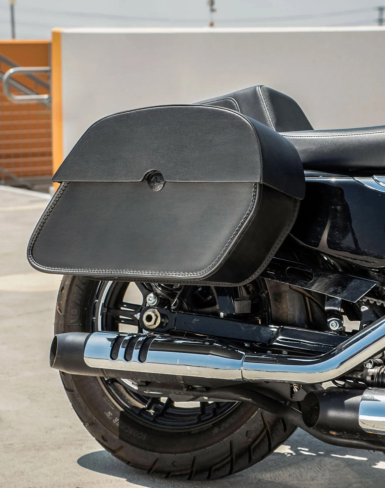 28L - Panzer Medium Quick Mount Leather Saddlebags For Harley Sportster Forty Eight XL1200X/XL1200XS - Image 5