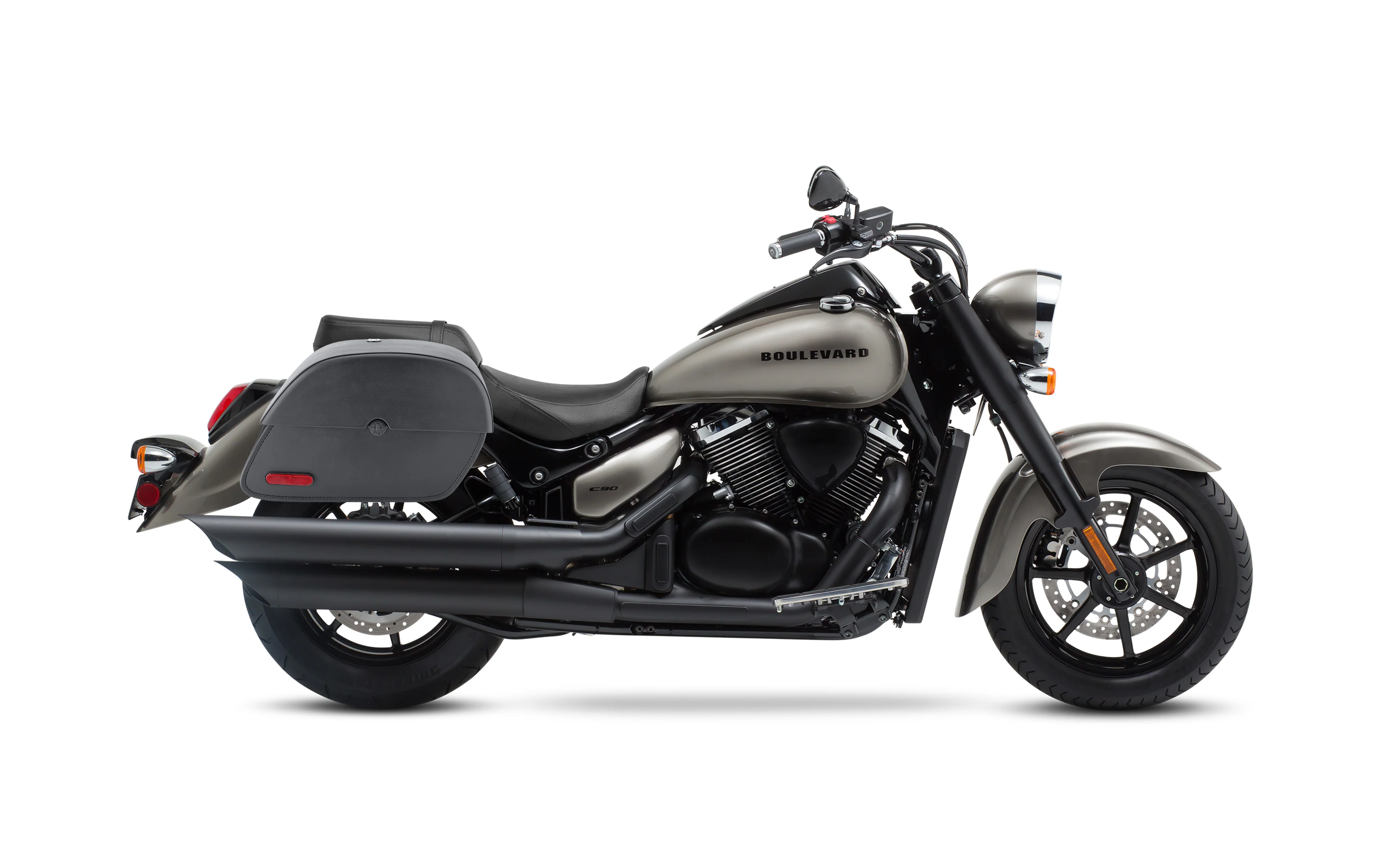 28L - Panzer Medium Hard Mount Suzuki Boulevard C90 VL1500 Motorcycle Saddlebags - Image 2