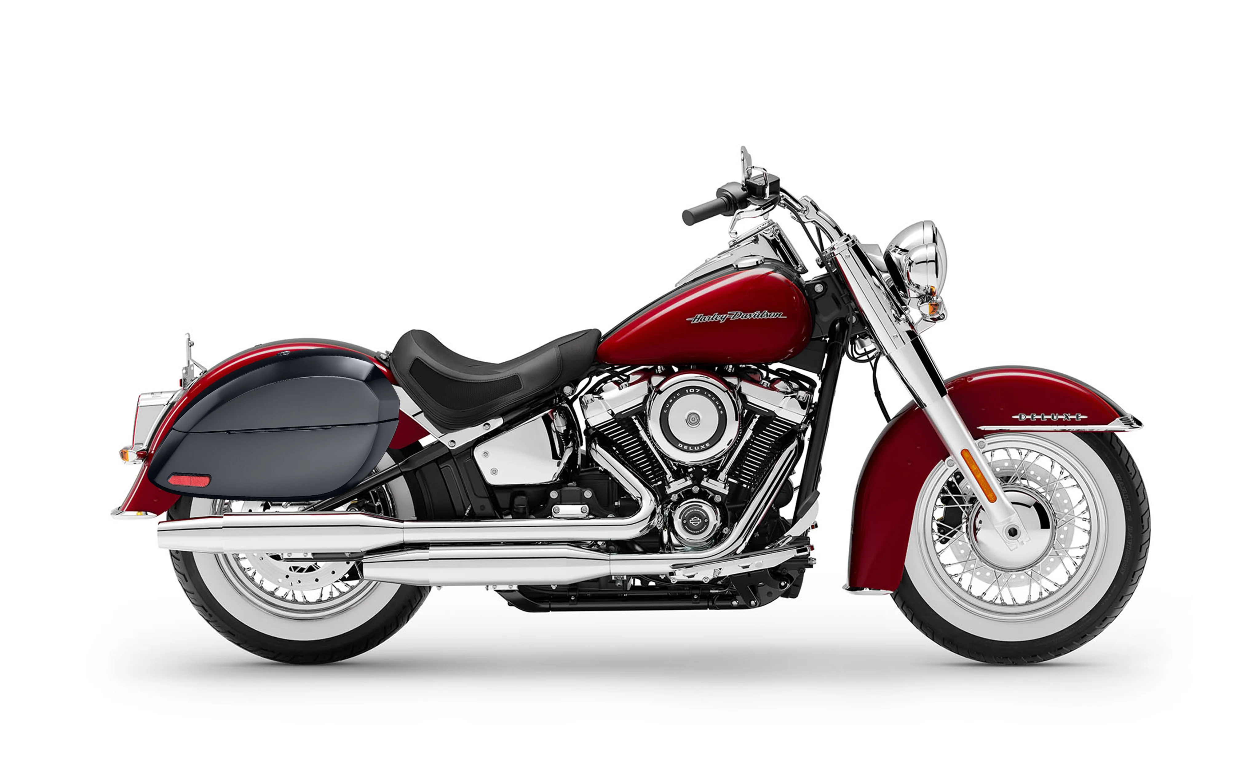 28L - Phantom Large Painted Hard Saddlebags For Harley Softail Deluxe FLDE - Image 2