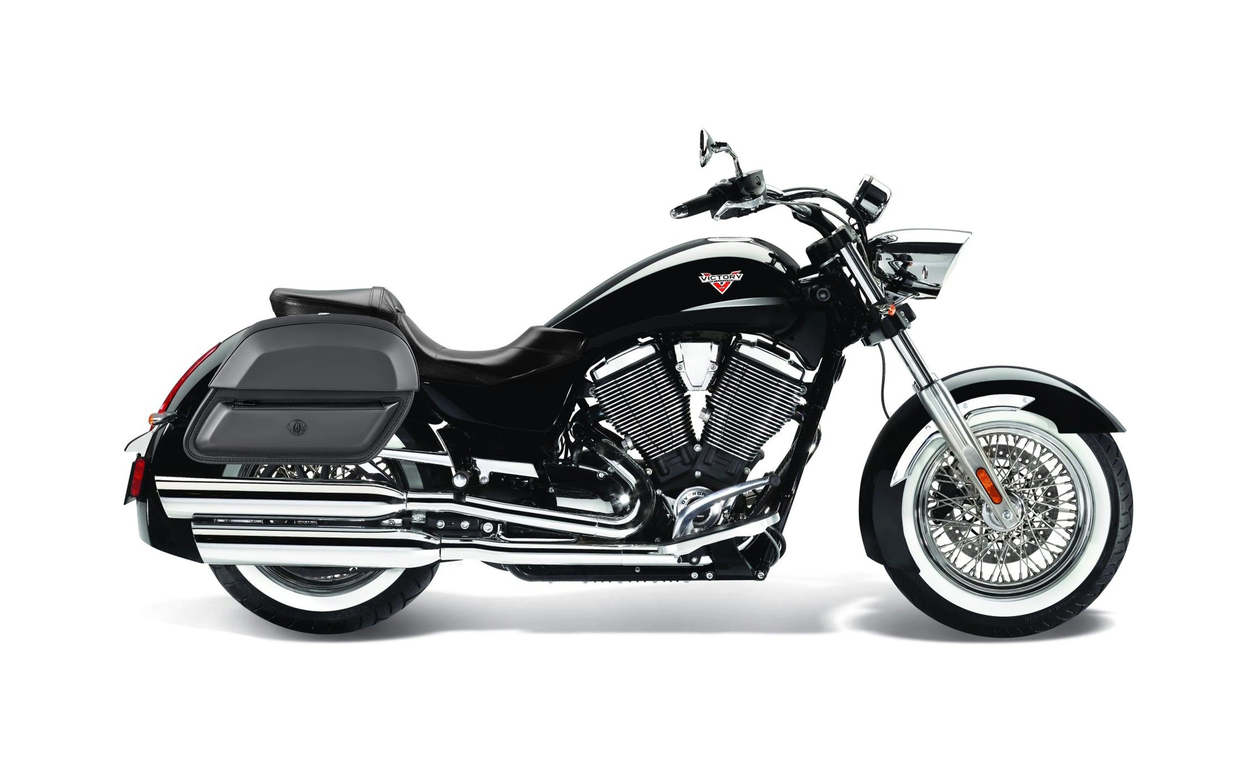 28L - Pantheon Medium Hard Mount Victory Boardwalk Leather Motorcycle Saddlebags - Image 2