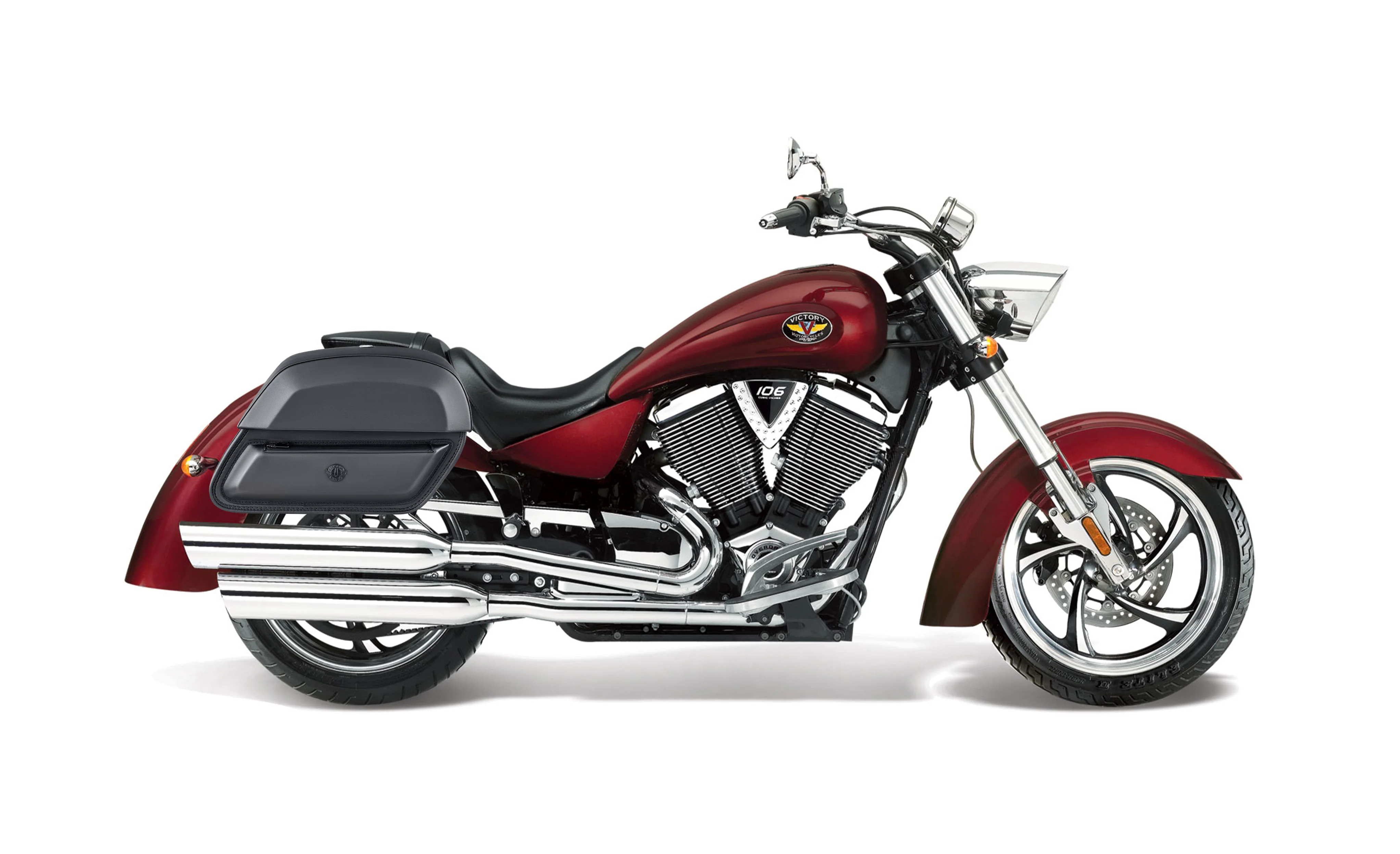 28L - Pantheon Medium Hard Mount Victory Kingpin Leather Motorcycle Saddlebags - Image 2