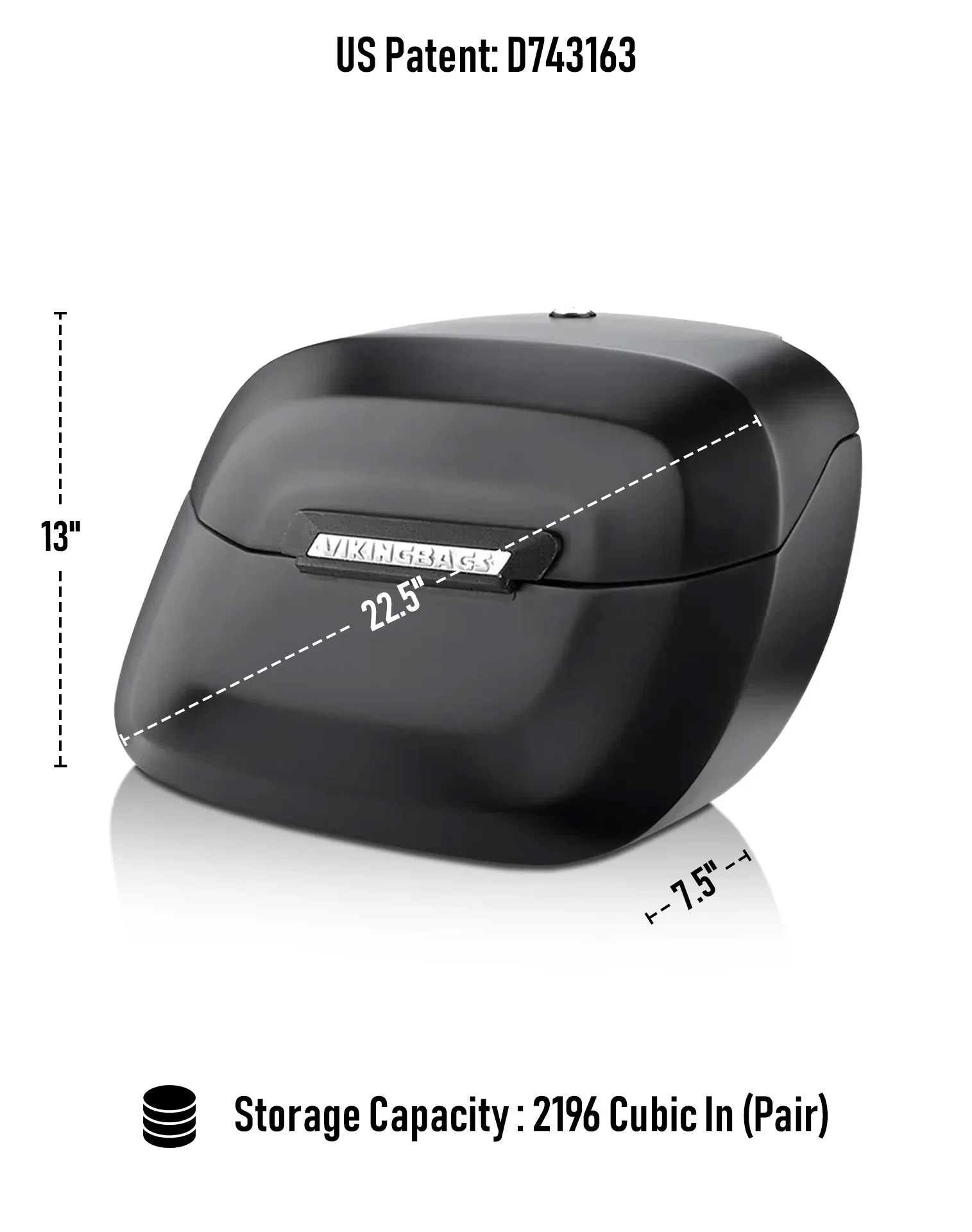 36L - Lamellar Raven XL Shock Cutout Victory Octane Matte Hard Saddlebags - Image 3