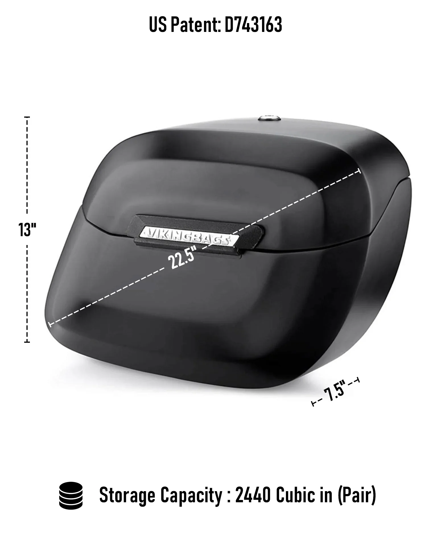 40L - Lamellar Raven Extra Large Suzuki Intruder 1500 Matte Hard Saddlebags - Image 3