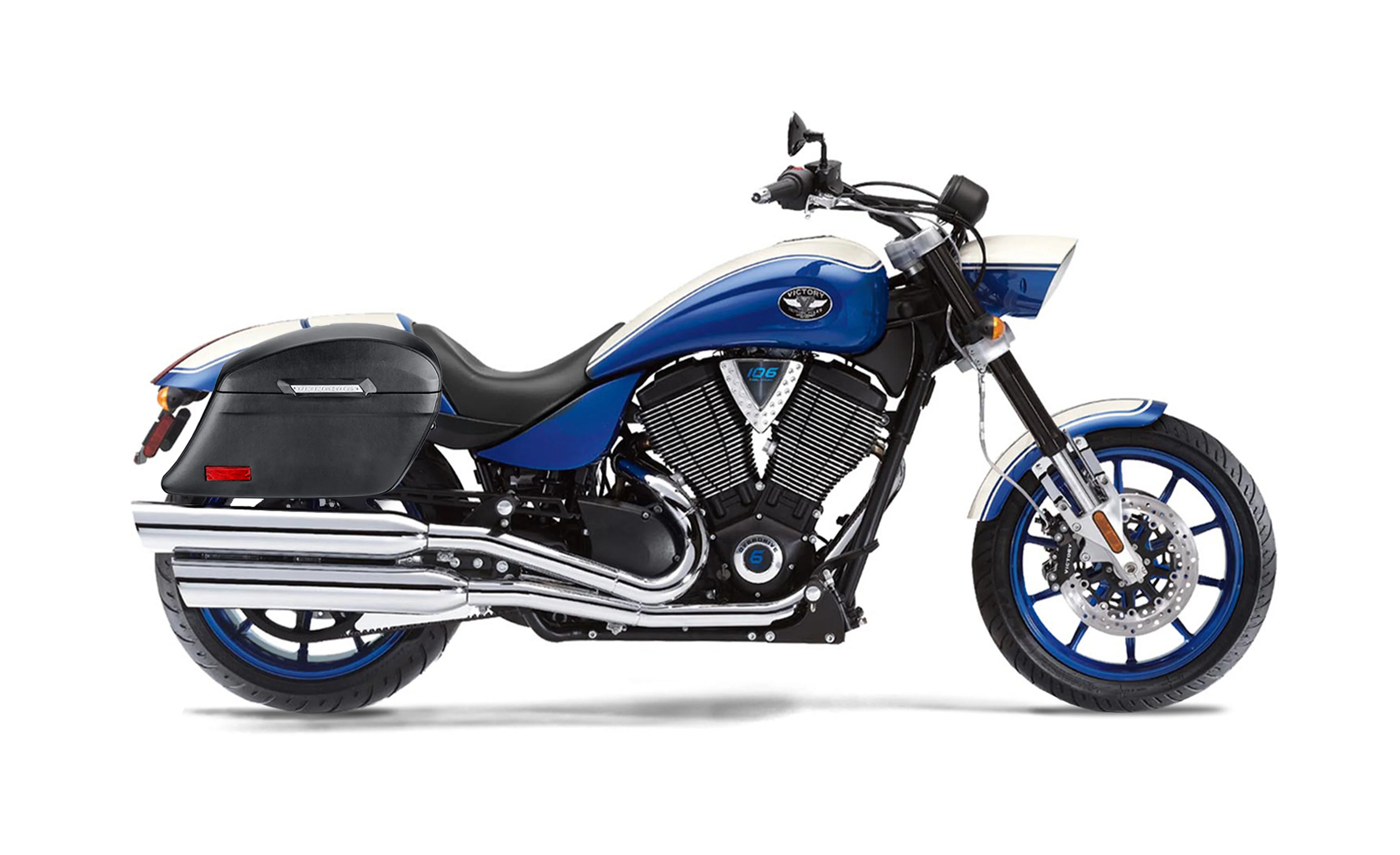 44L - Lamellar Stallion Extra Large Victory Hammer Leather Covered Motorcycle Hard Saddlebags - Image 2