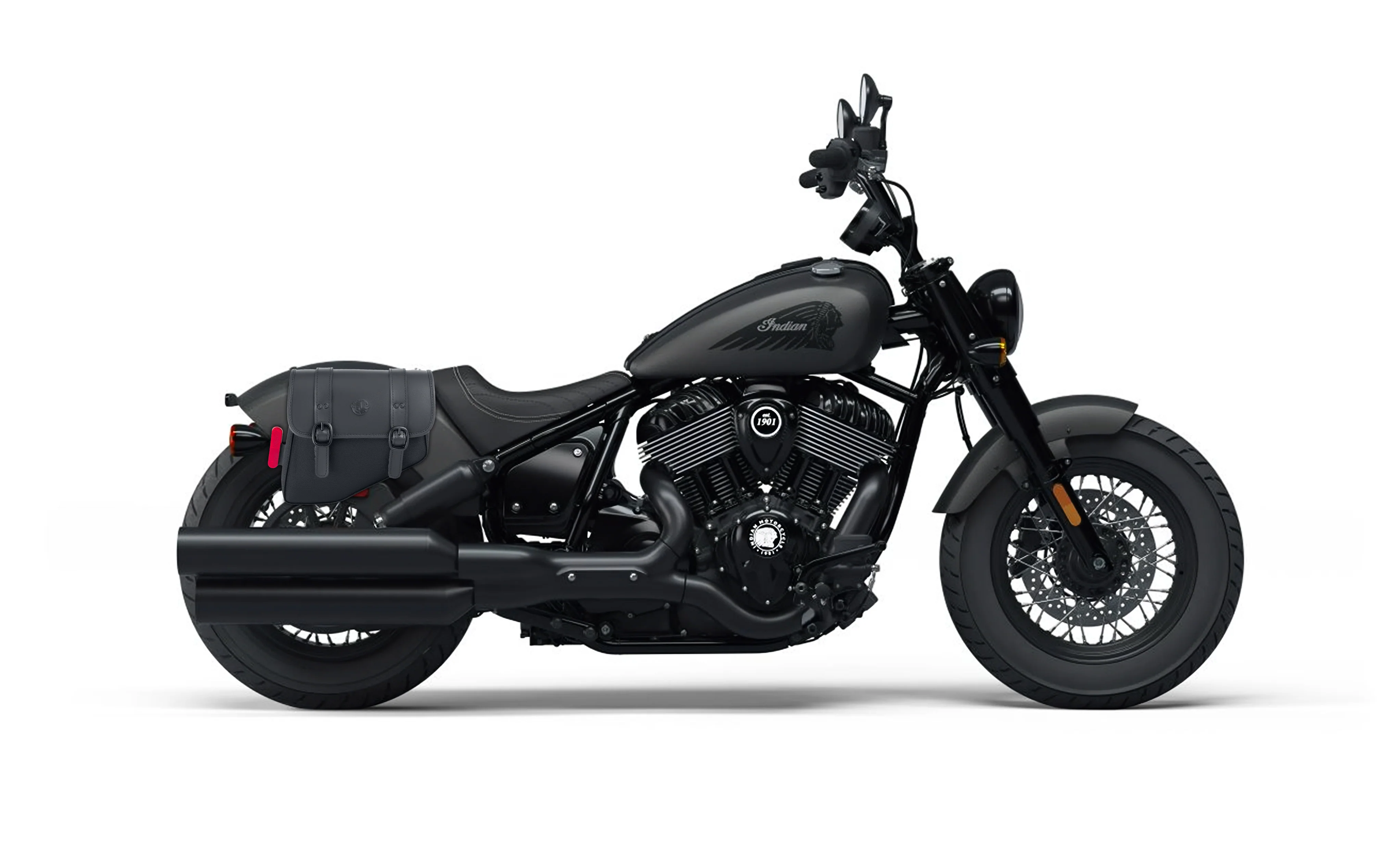 8L - Pony Indian Chief Bobber Darkhorse Leather Motorcycle Saddlebags - Image 2