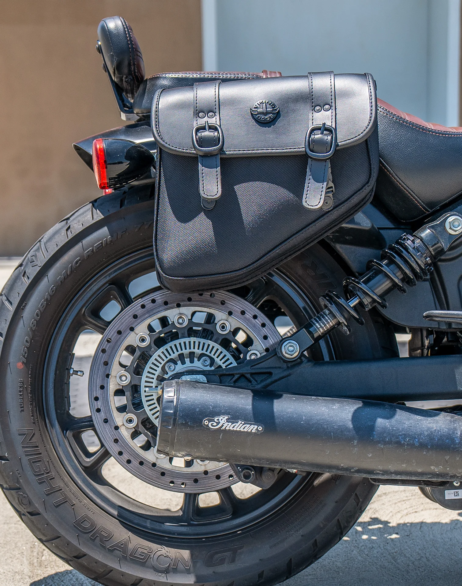 8L - Pony Indian Scout Bobber Twenty Leather Saddlebags - Image 4