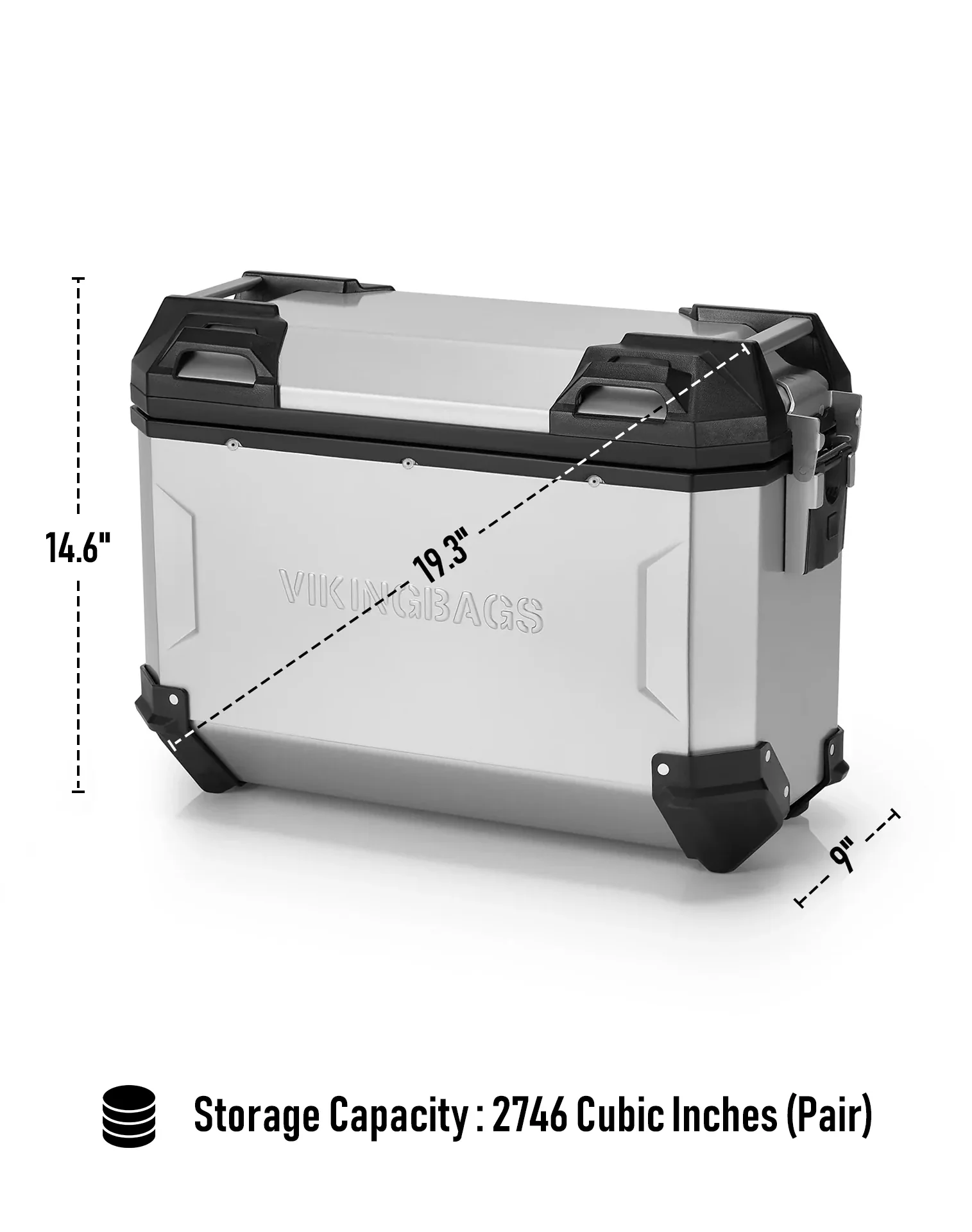 45L - Apex XL Honda CRF1100L Africa Twin ADV Sports ES Aluminum Side Cases Silver - Image 7