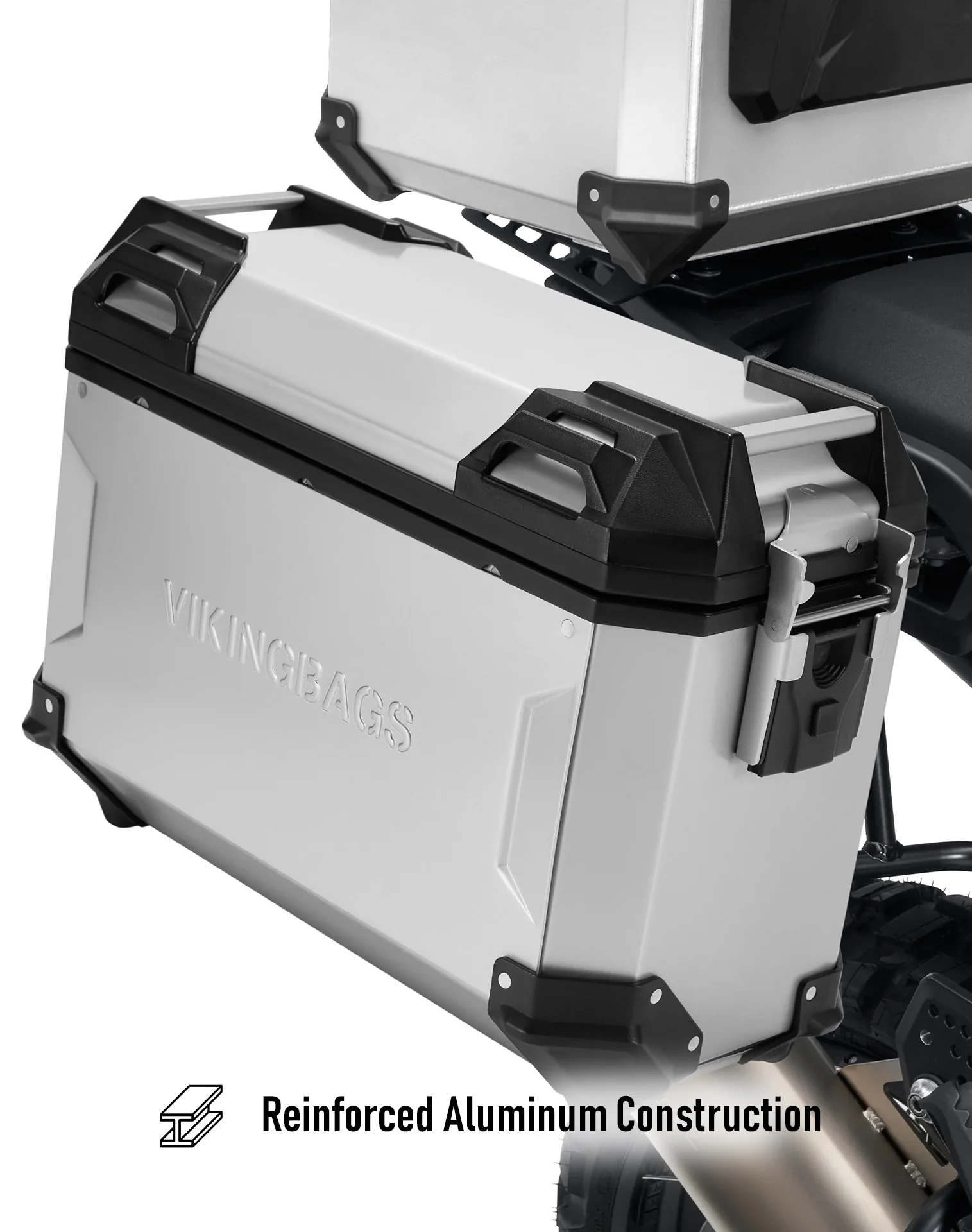 45L - Apex XL Kawasaki Versys 1000 Aluminum Side Cases Silver - Image 6