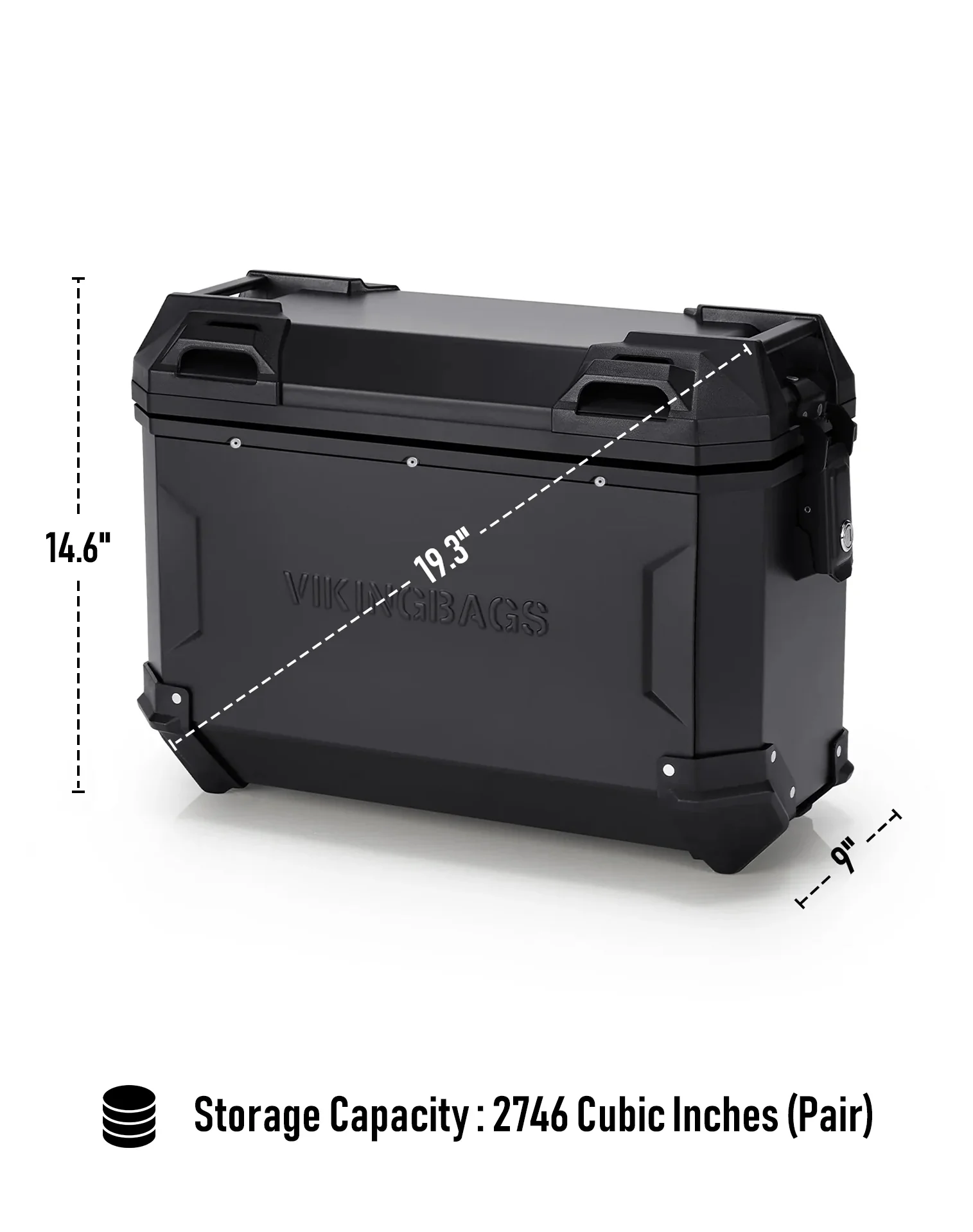 45L - Apex XL Suzuki V-Strom 1050 Aluminum Side Cases Black - Image 7