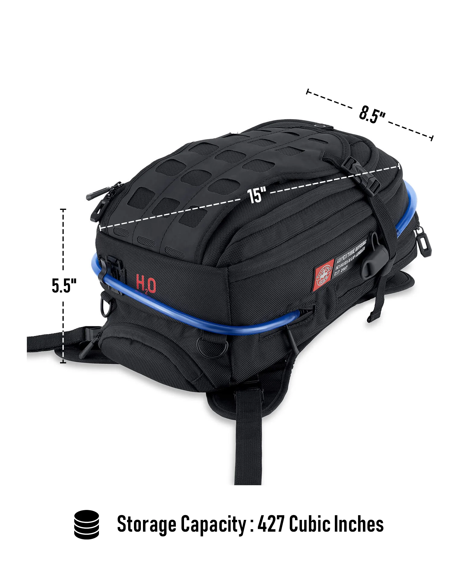 7L - Apex Yamaha ADV Touring Tank Bag with Hydration Pack - Image 7